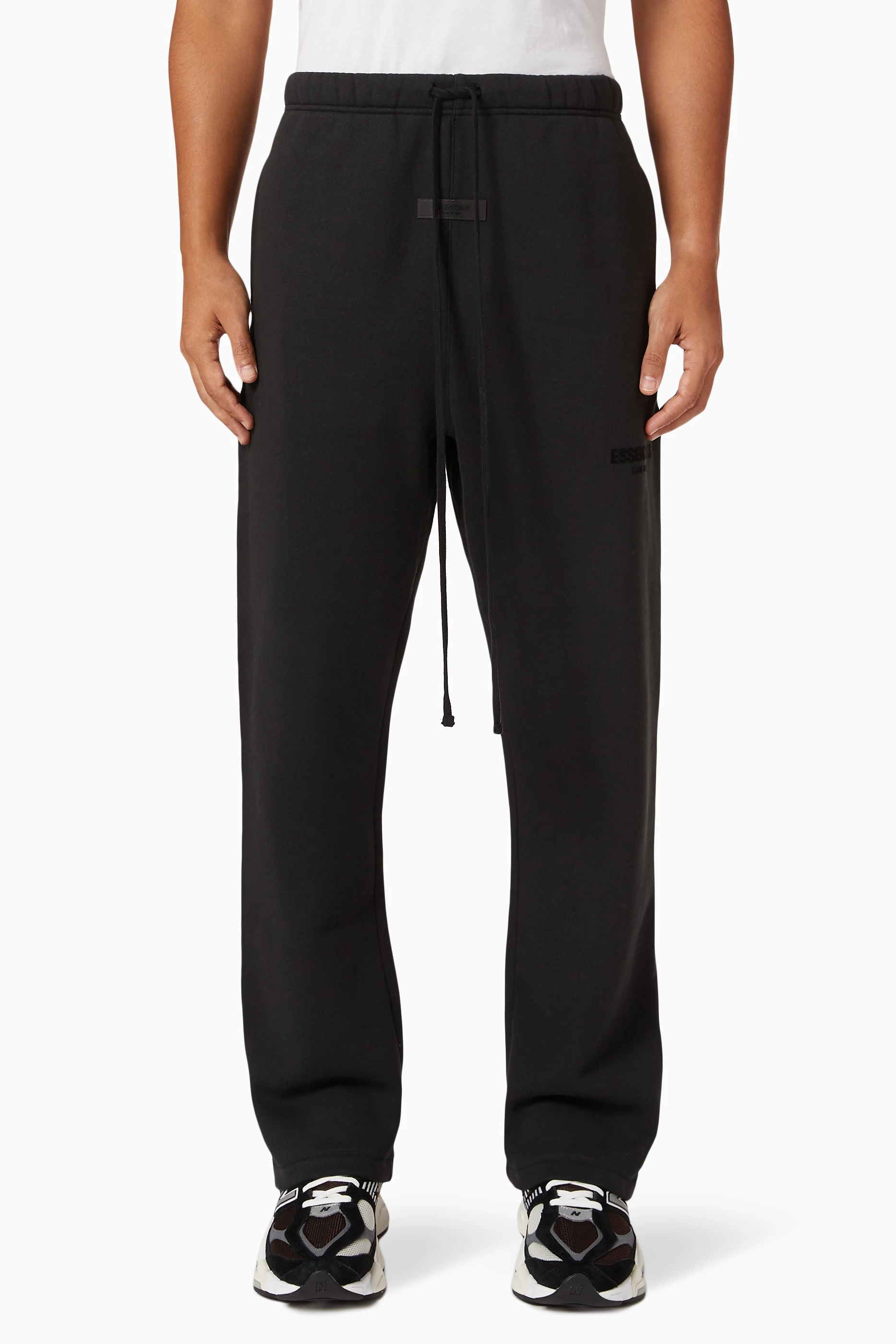 Buy Fear of God Essentials Black Relaxed Sweatpants in Fleece For Men Online Ounass UAE