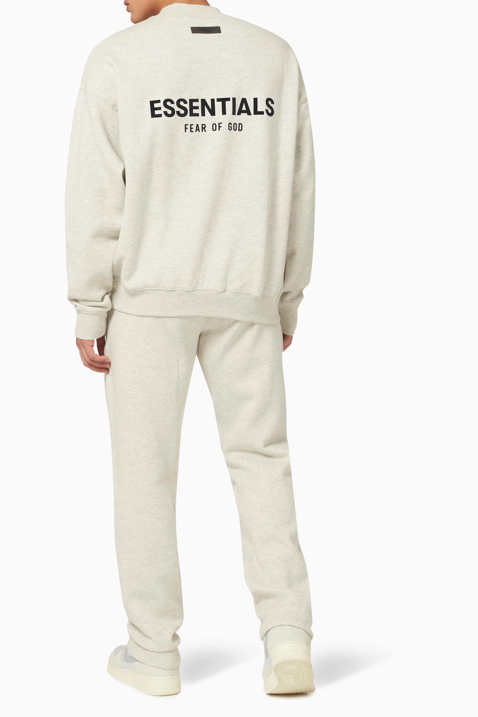 Buy Fear of God Essentials Grey Essentials Logo Crewneck Sweatshirt in Cotton blend For Men Online Ounass UAE
