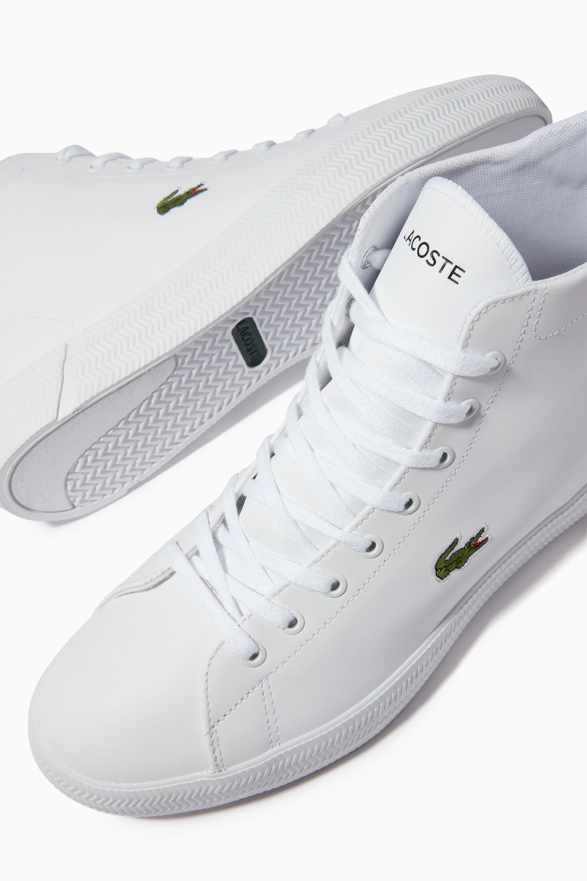 Buy Lacoste White Gripshot High top Sneakers in Leather For Men Online Ounass UAE