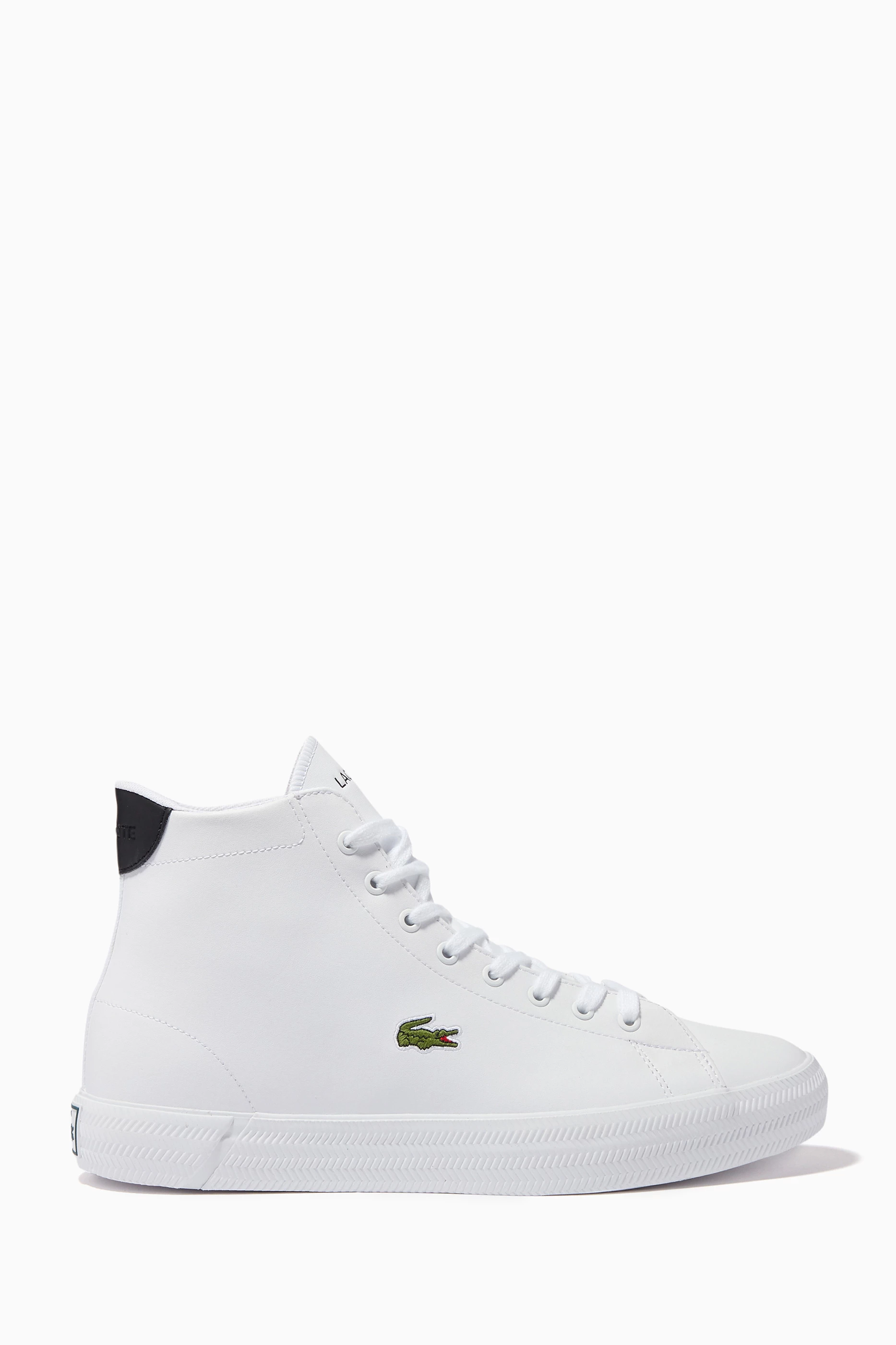 Buy Lacoste White Gripshot High top Sneakers in Leather For Men Online Ounass UAE