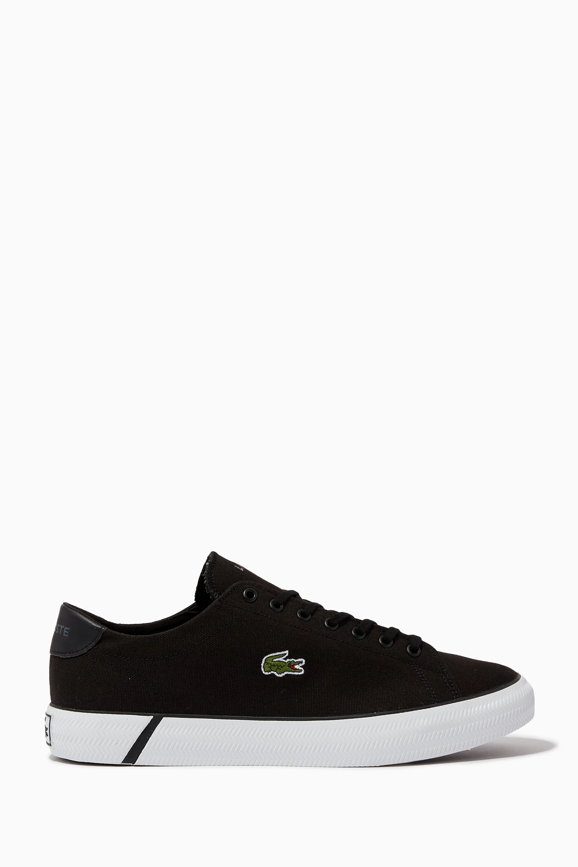 Lacoste black canvas shoes cheap