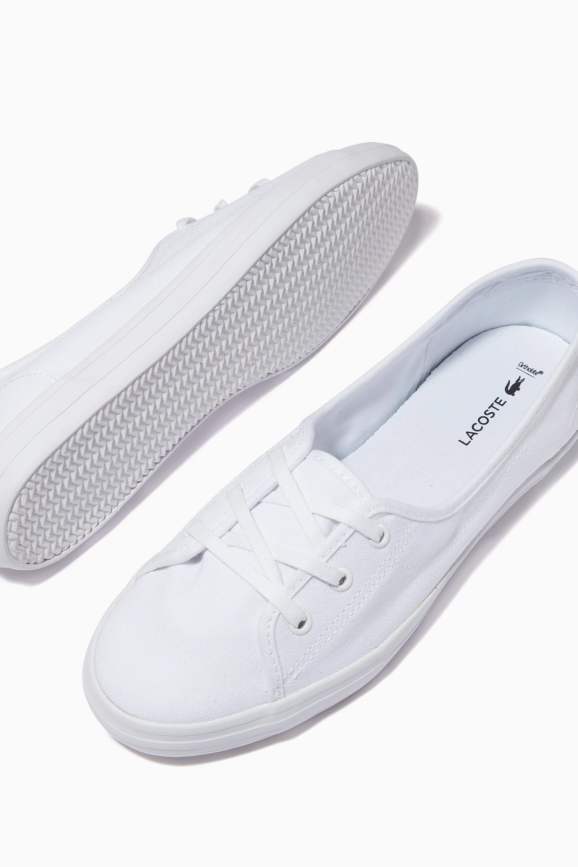 Buy Lacoste White Ziane Chunky Slip on Sneakers in Canvas For Women Online Ounass UAE