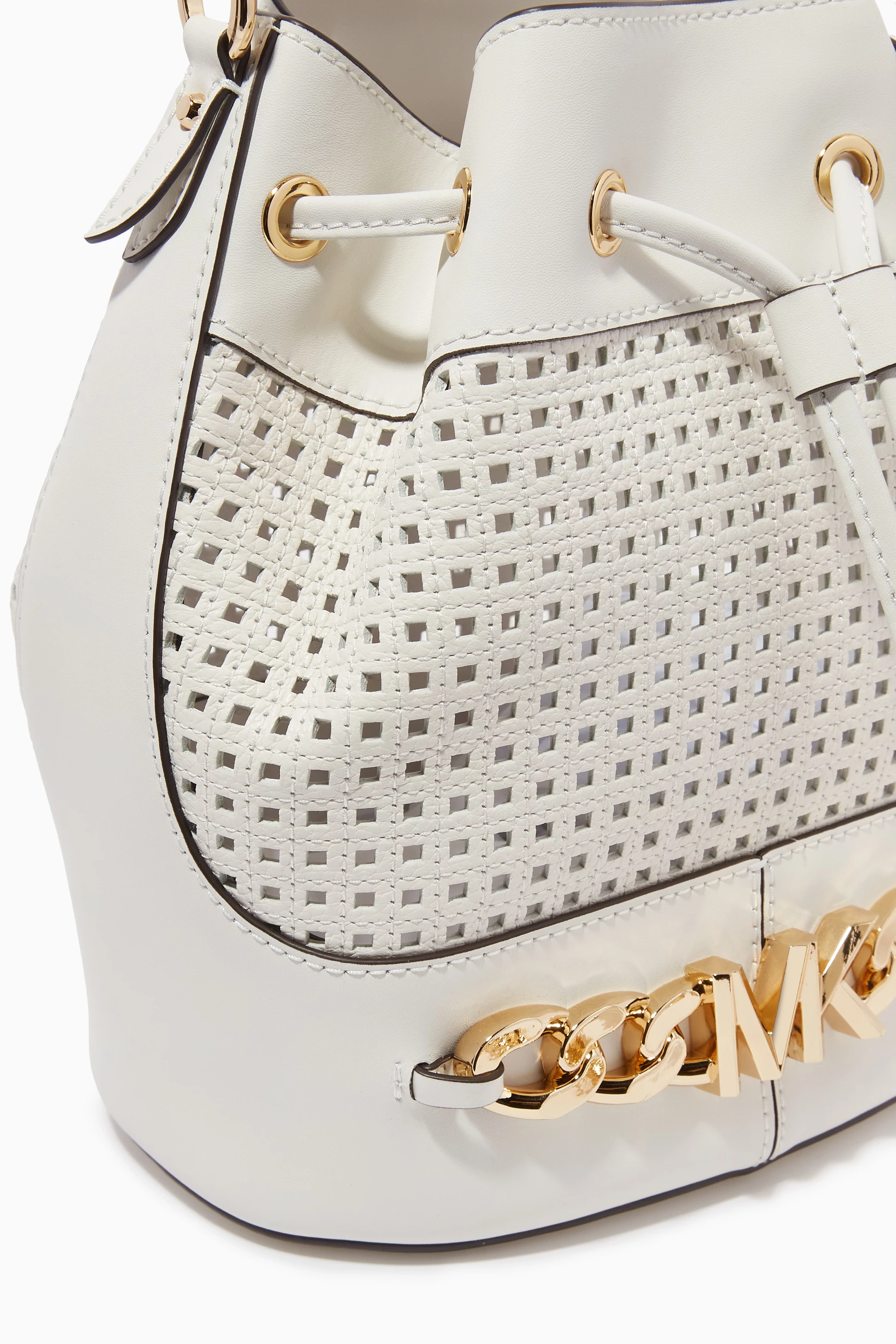 Michael kors bucket bag white shop