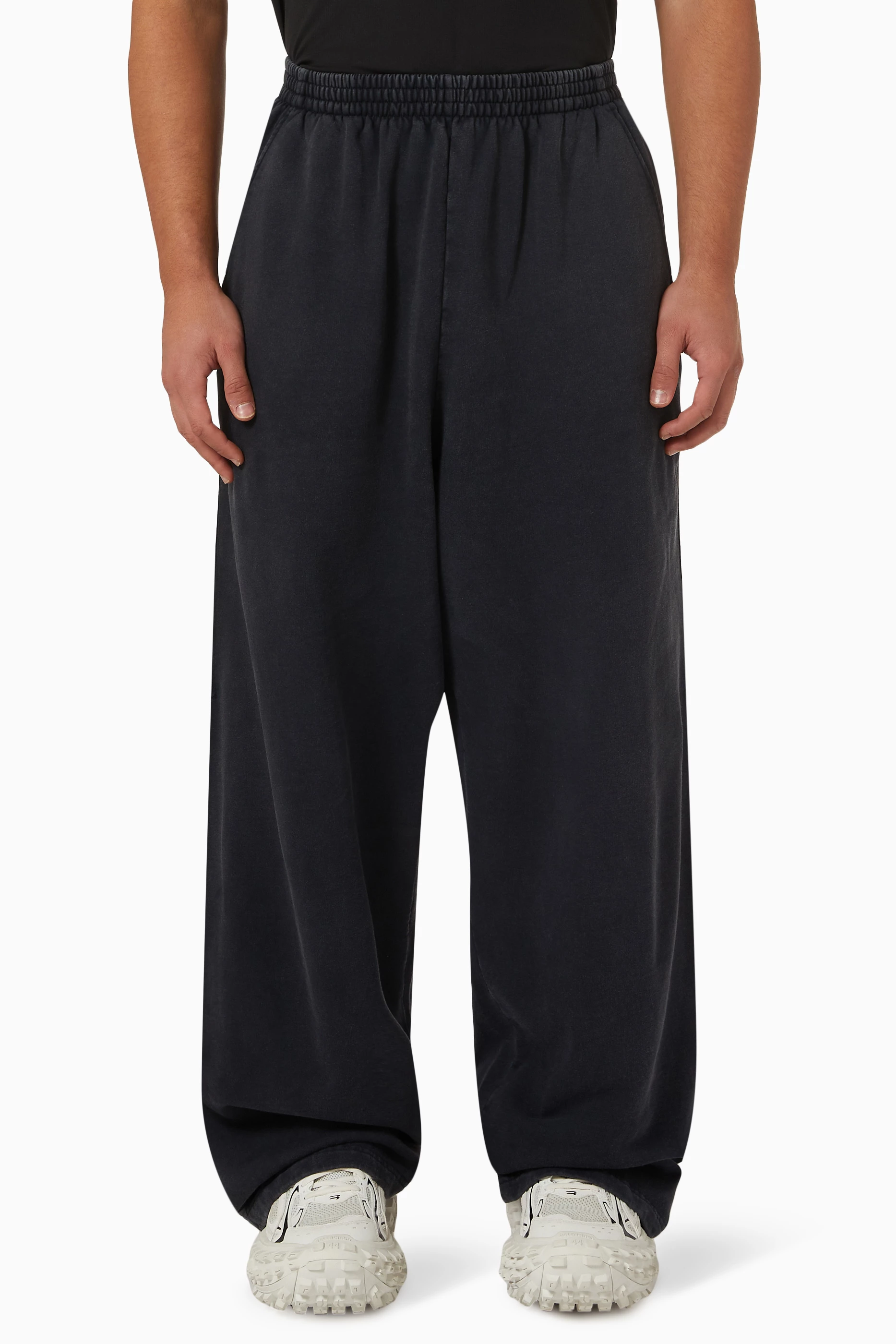 Buy Balenciaga Black Baggy Sweatpants in Heavy Fleece For Men Online Ounass UAE