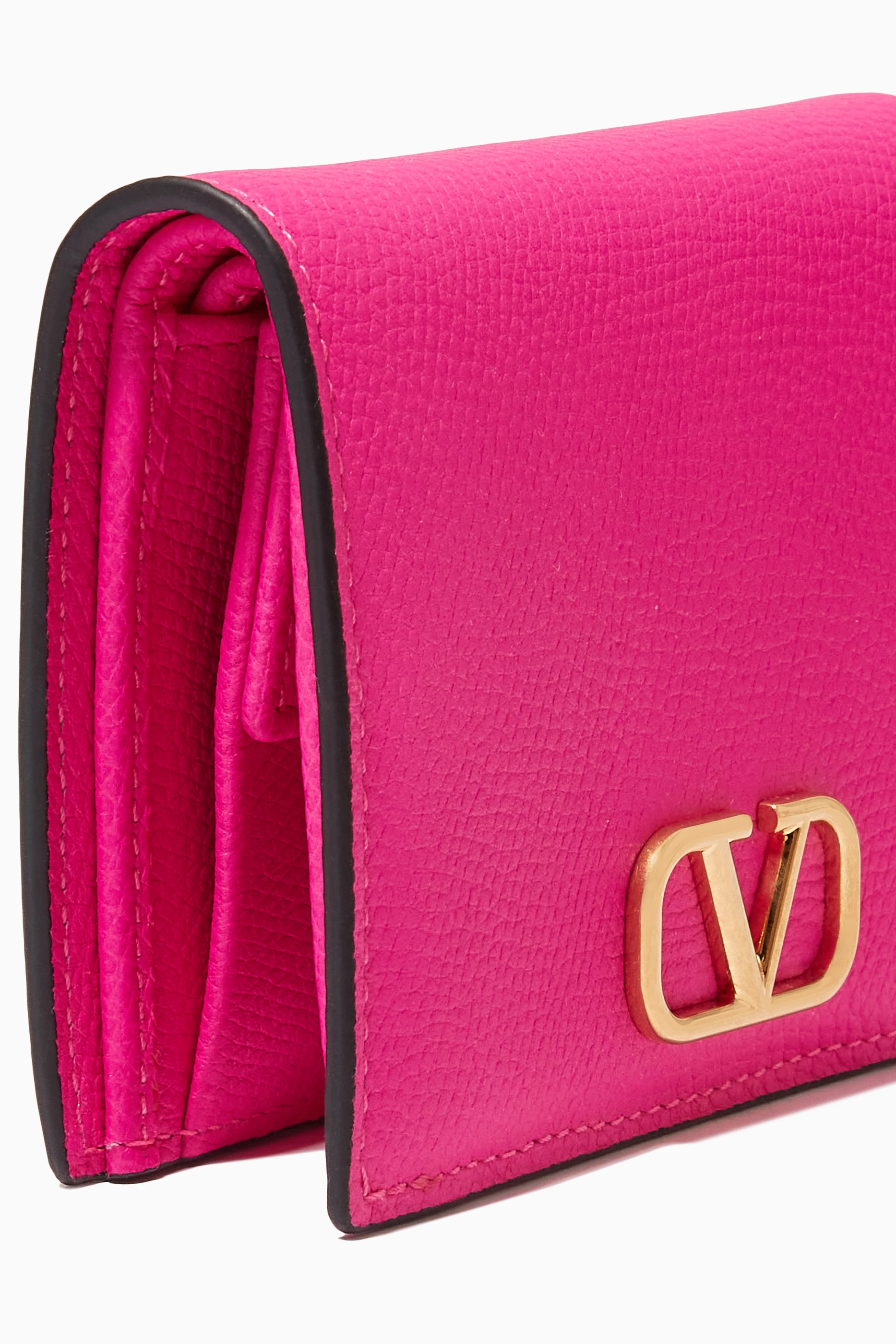 Buy Valentino Garavani Pink Valentino Garavani VLOGO Signature French Wallet in Calfskin For Women Online Ounass UAE