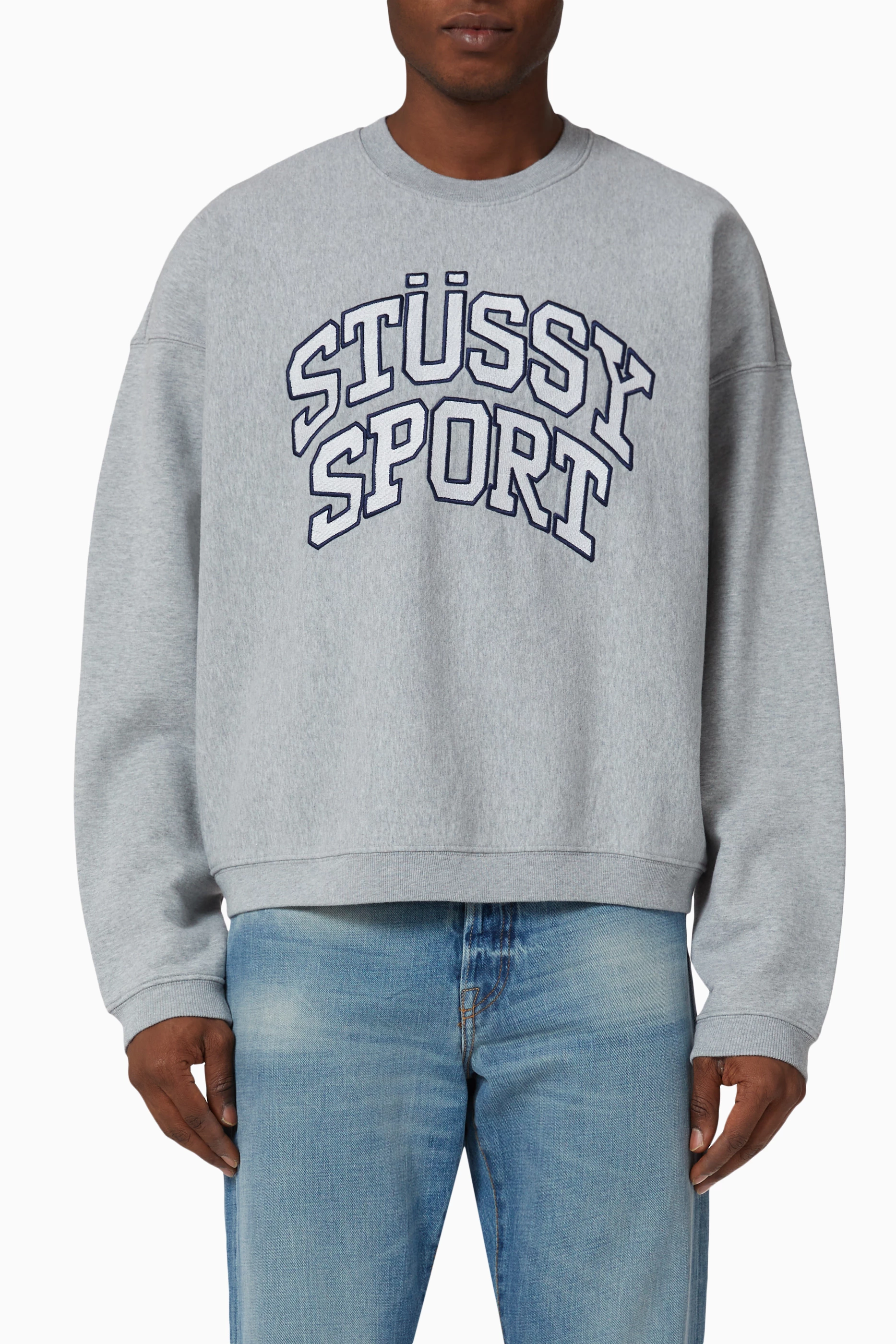 Buy Stussy Grey Sweatshirt in Cotton For Men Online Ounass UAE