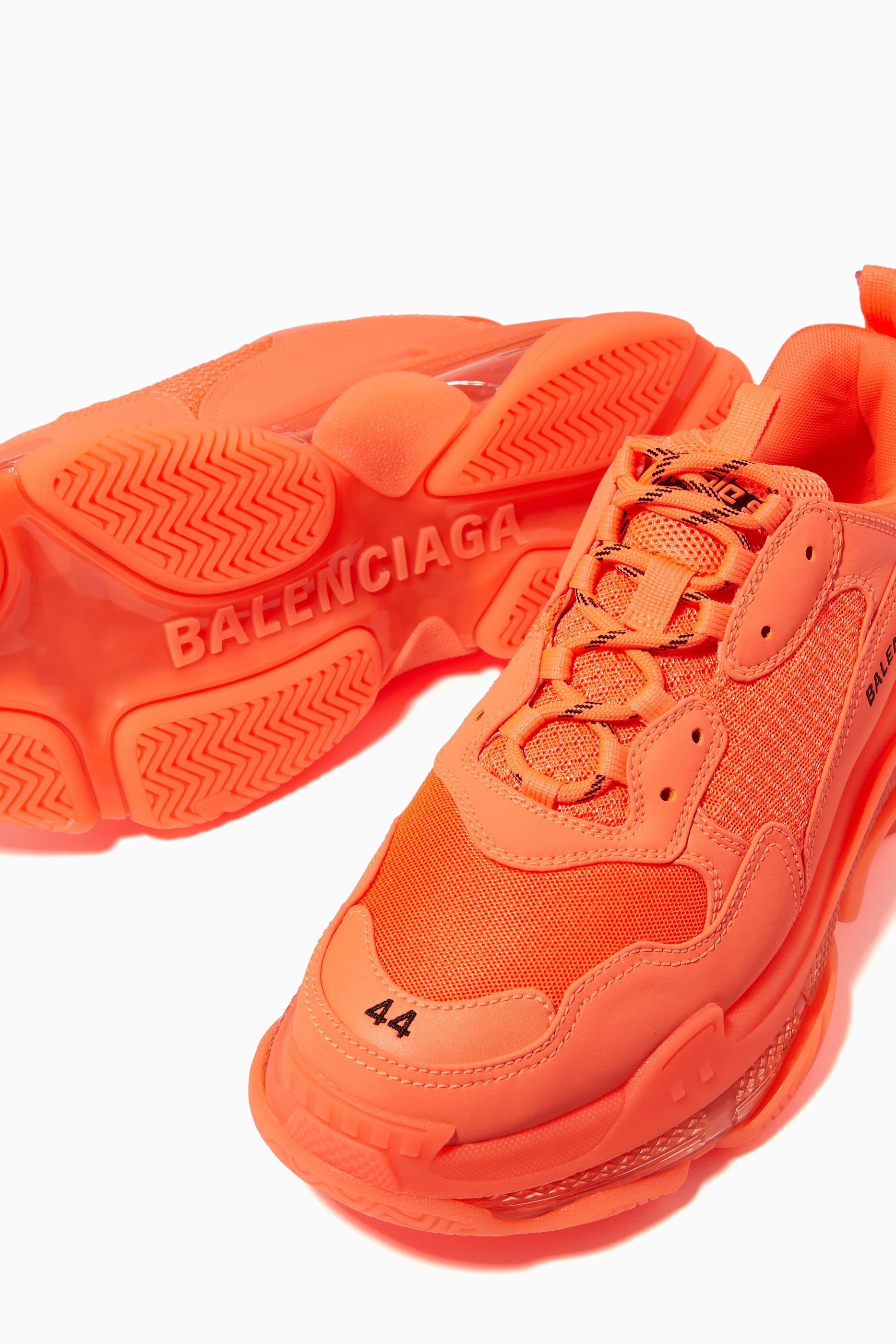 Buy Balenciaga Orange Triple S Clear Sole Sneaker in Double Foam Mesh For Men Online Ounass UAE