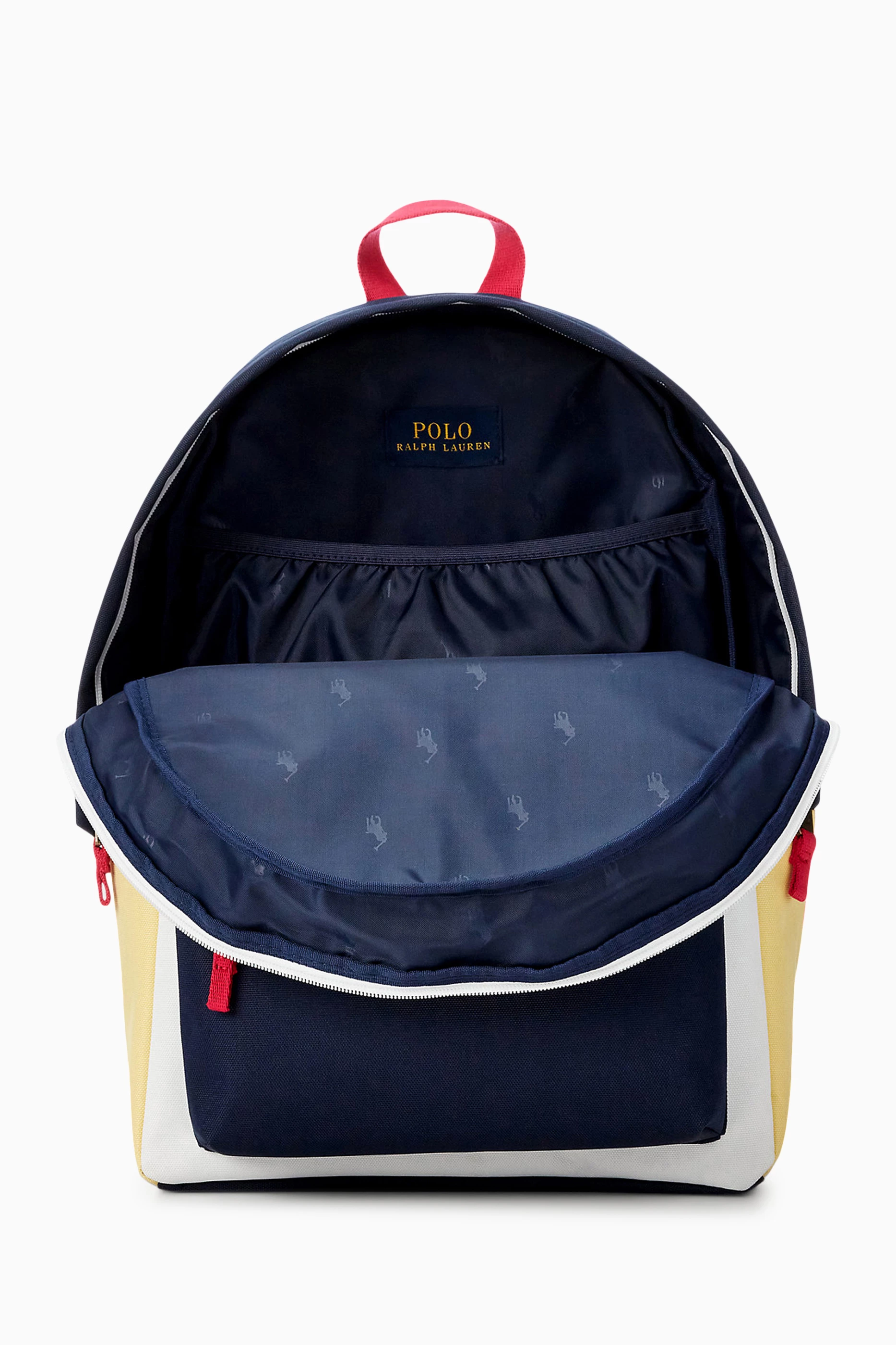 Buy Polo Ralph Lauren White Micro Pony Colour block Logo Backpack in Nylon For UNISEX Online Ounass UAE