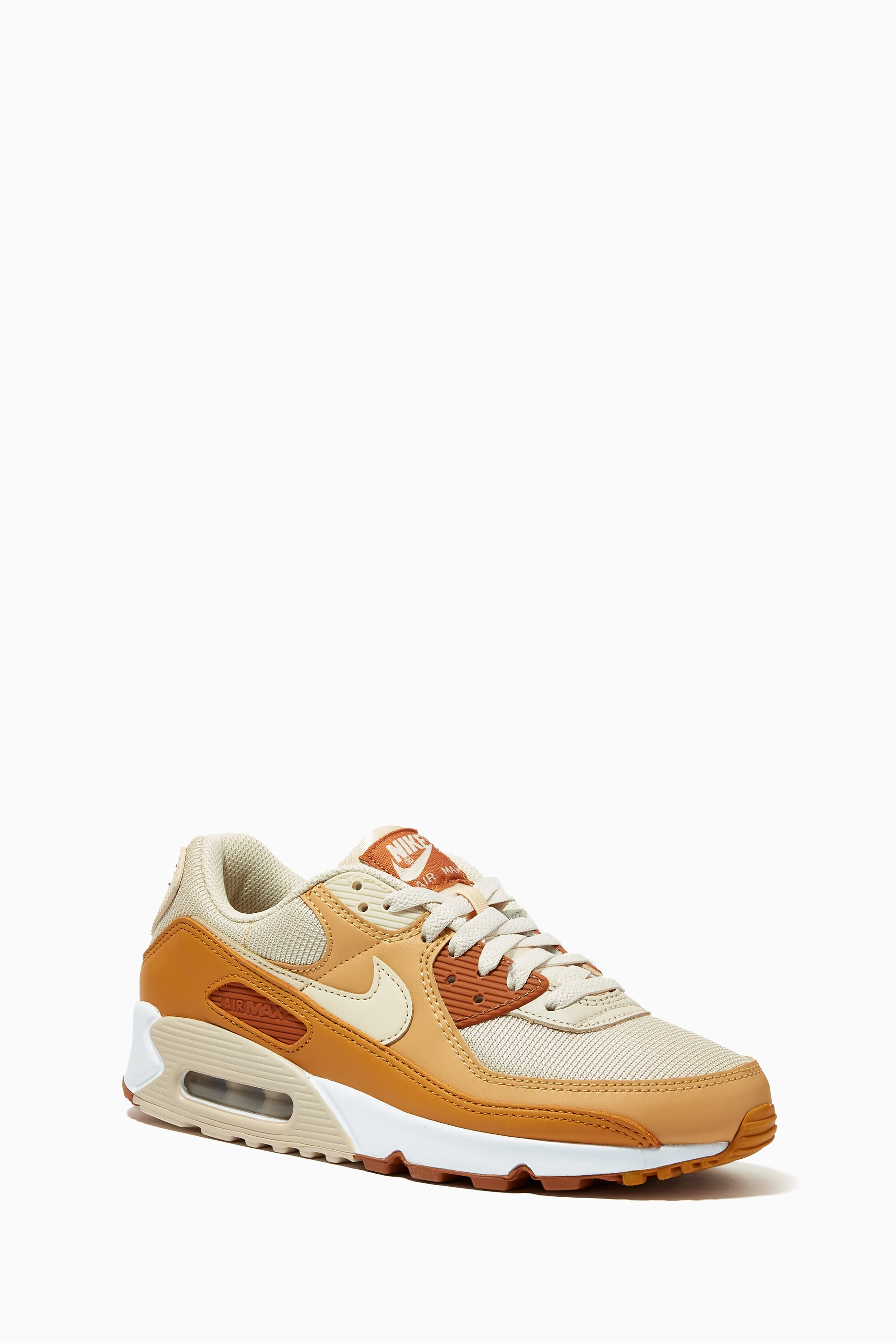 Buy Nike Brown Air Max 90 Sneakers in Suede Textile For Women Online Ounass UAE