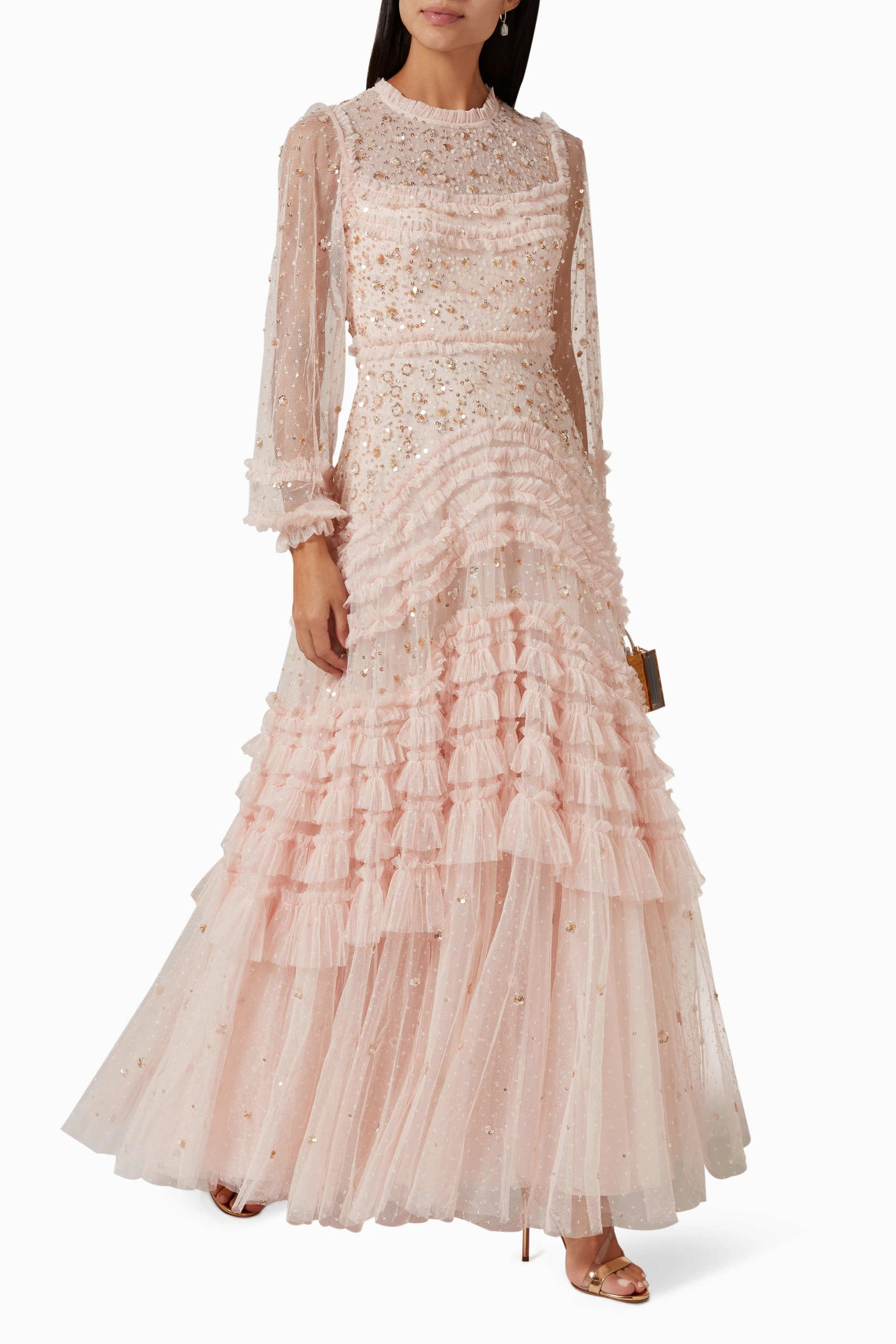 Buy Needle Thread Pink Maybelle Sequin Maxi Dress in Tulle For Women Online Ounass UAE