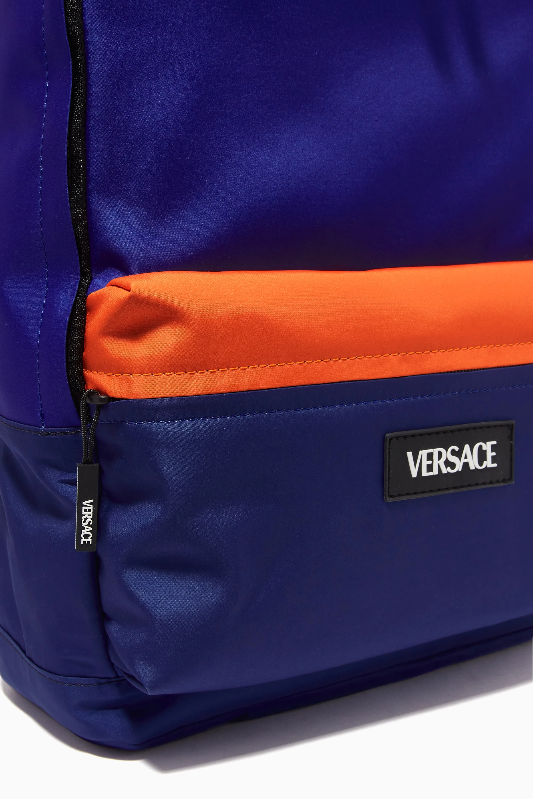 Buy Versace Blue Versace Logo Backpack in Nylon For Kids Online Ounass UAE