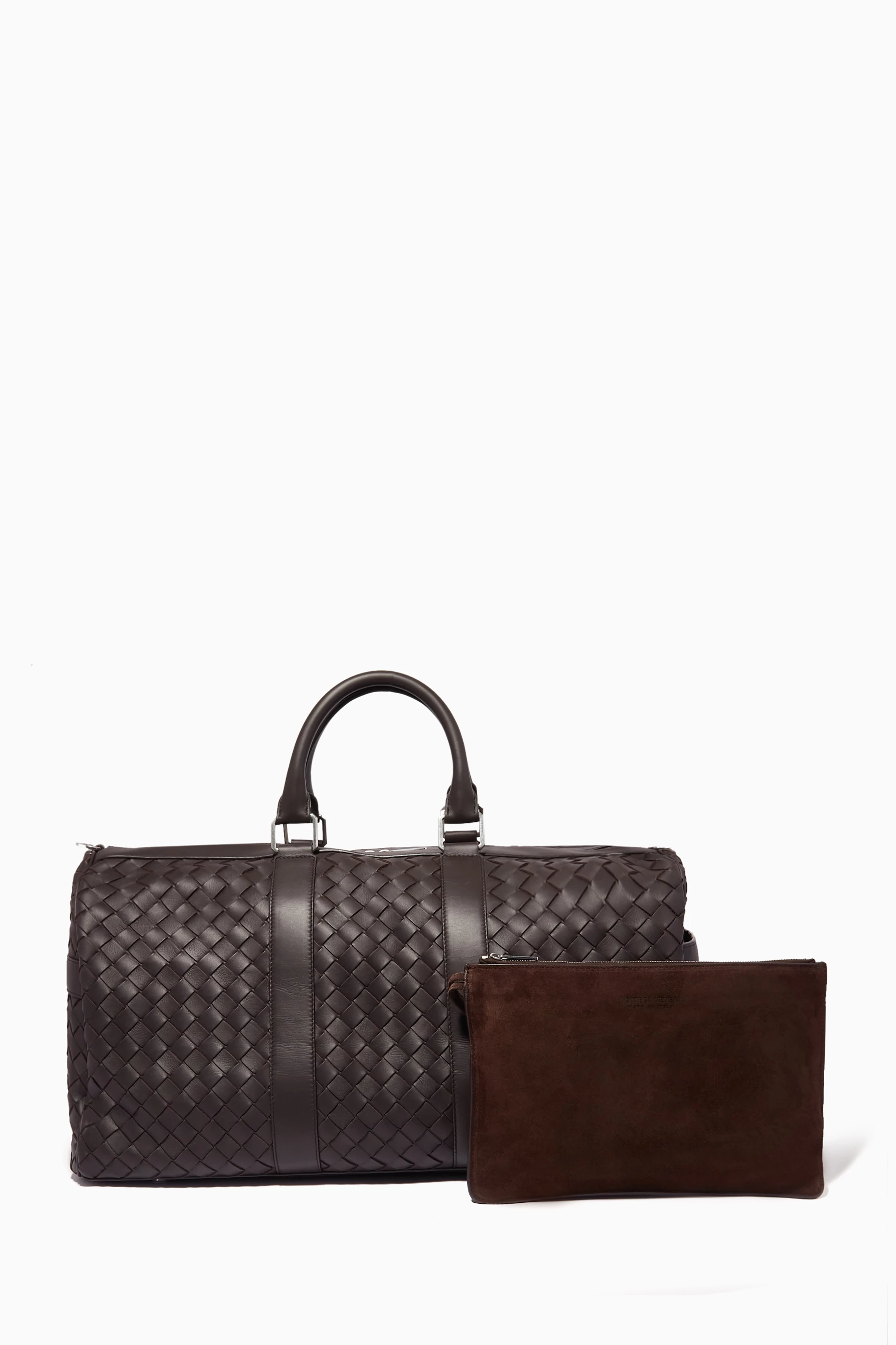 Buy Bottega Veneta Brown Medium Classic Duffle Bag in Intrecciato Leather For UNISEX Online Ounass UAE