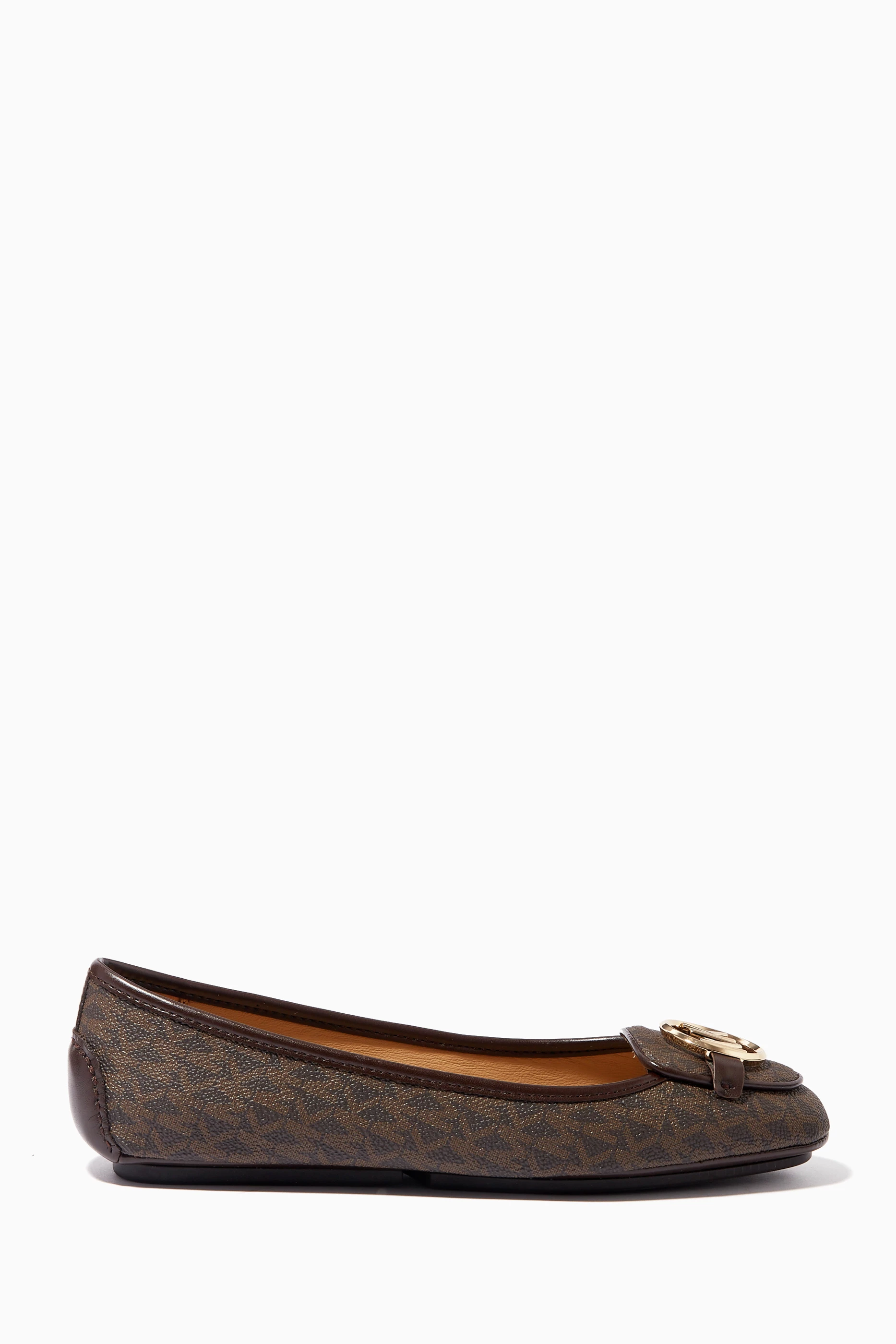 Buy Michael Kors Brown Lillie Ballet Flats in Signature Monogram Canvas For Women Online Ounass UAE