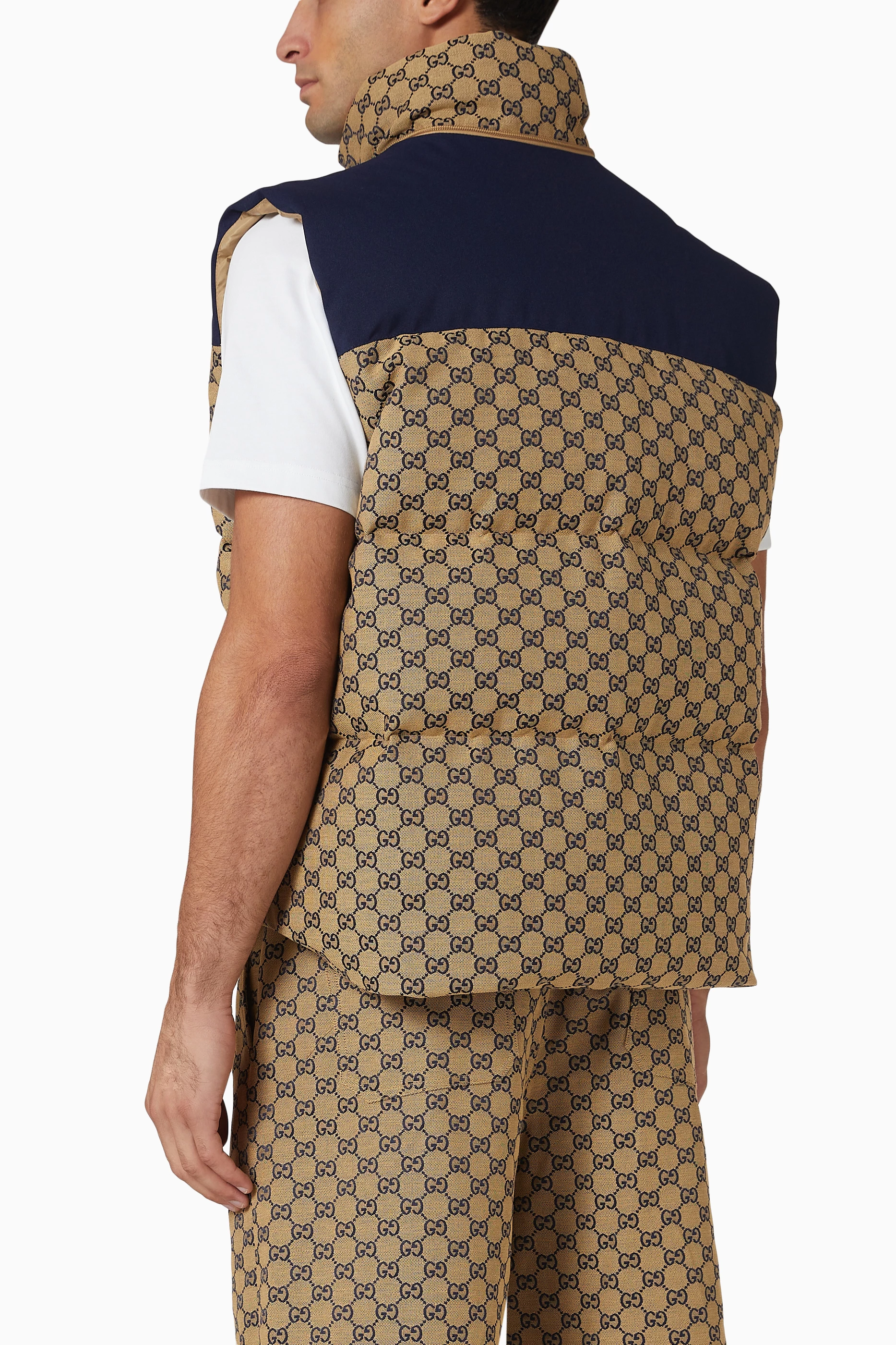 Buy Gucci Multicolour Monogram Padded Vest in Cotton blend For Men Online Ounass UAE