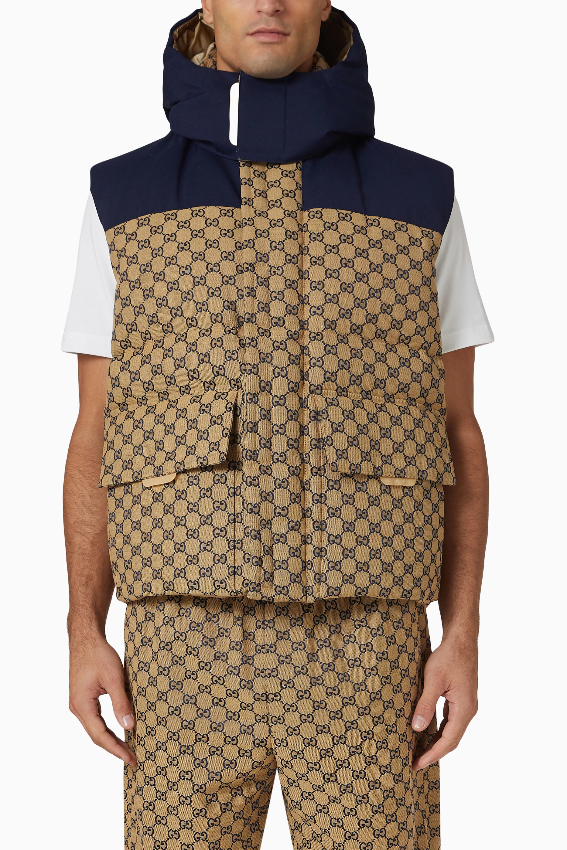 Buy Gucci Multicolour Monogram Padded Vest in Cotton blend For Men Online Ounass UAE