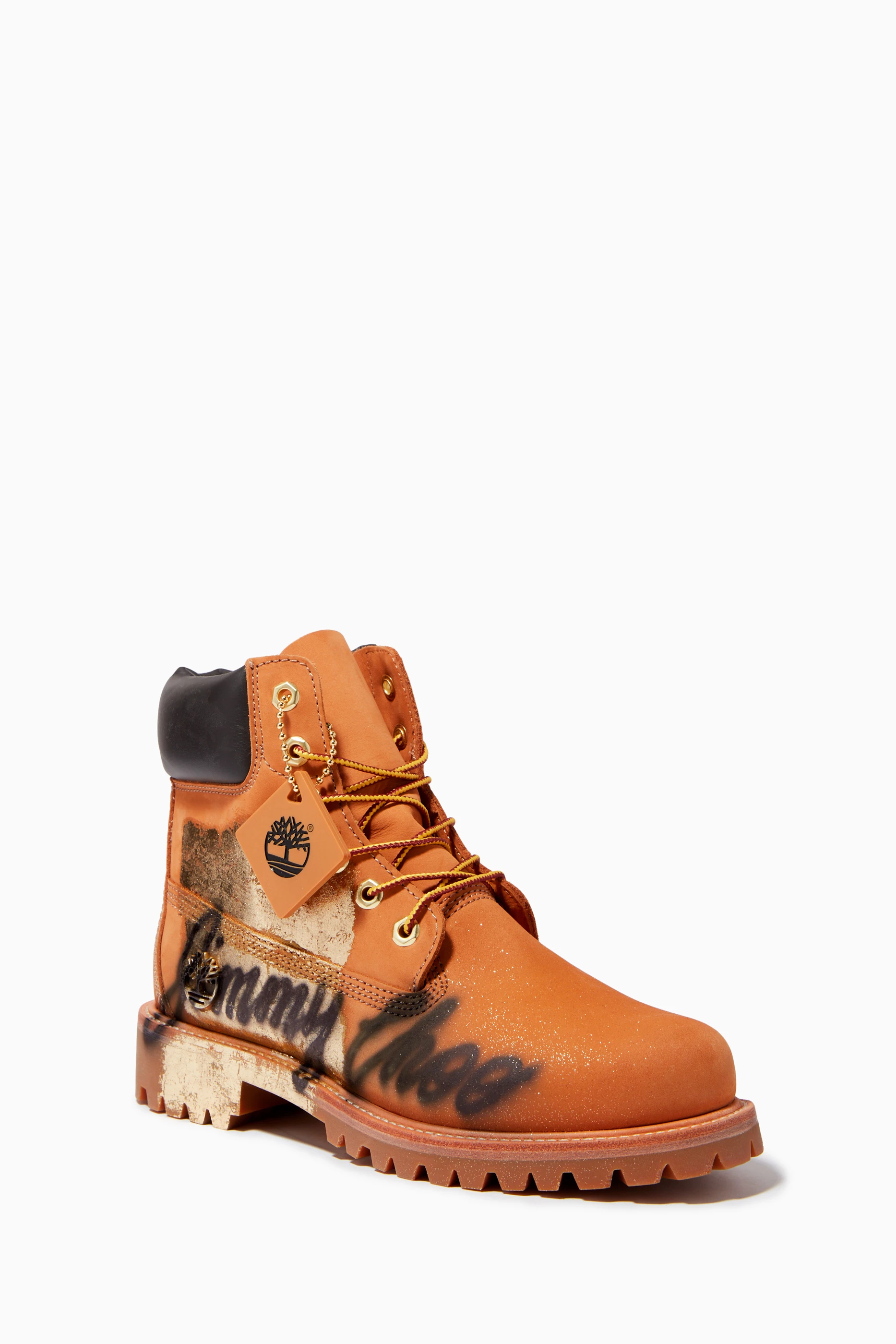 ショートブーツ・ブーティ JIMMY CHOO+ Timberland printed nubuck ankle boots JIMMY CHOO X TIMBERLAND Nubuck Graffiti Womens Ankle Boots