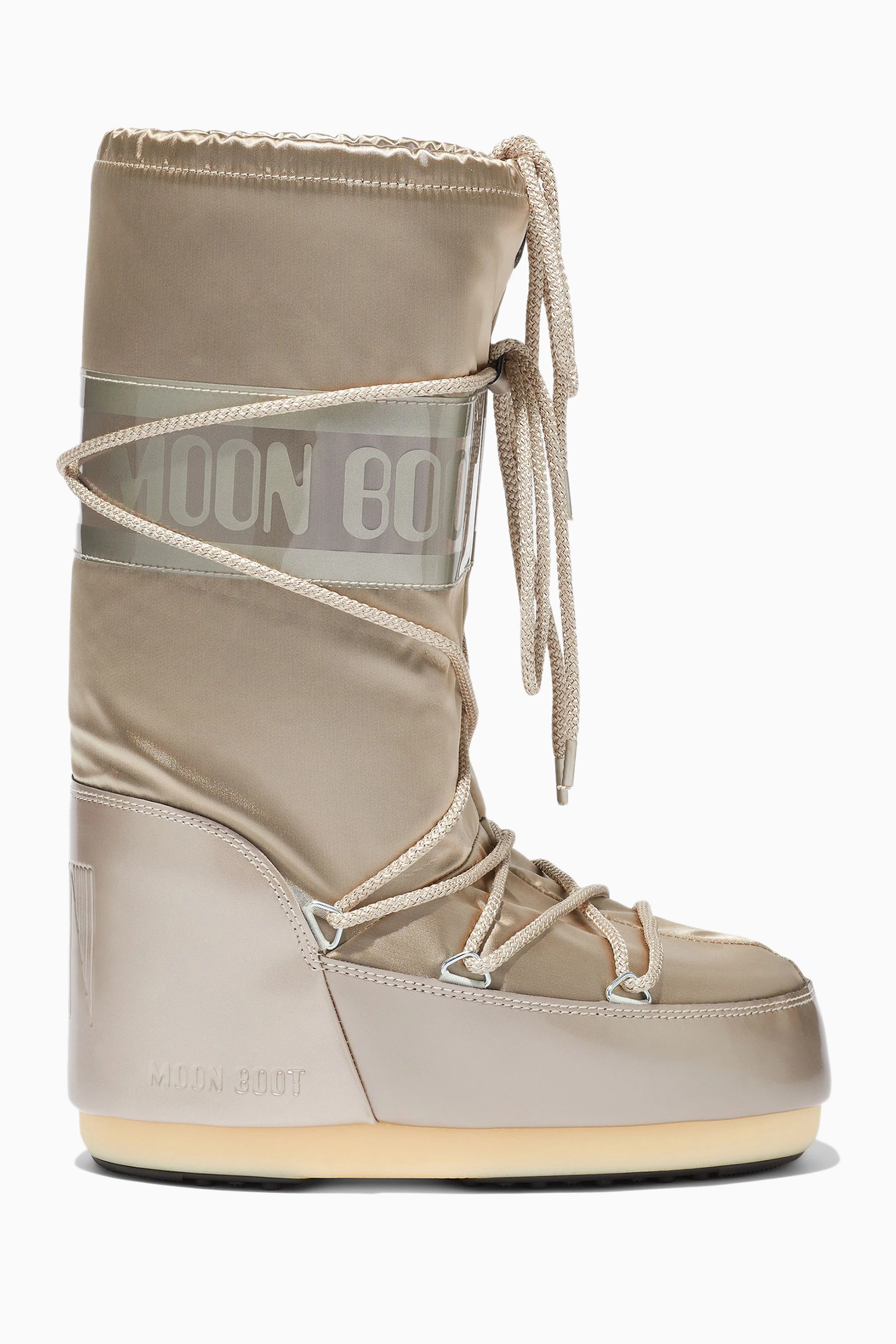 Buy Moon Boot Gold Icon Glance Snow Boots in Satin For Women Online Ounass UAE