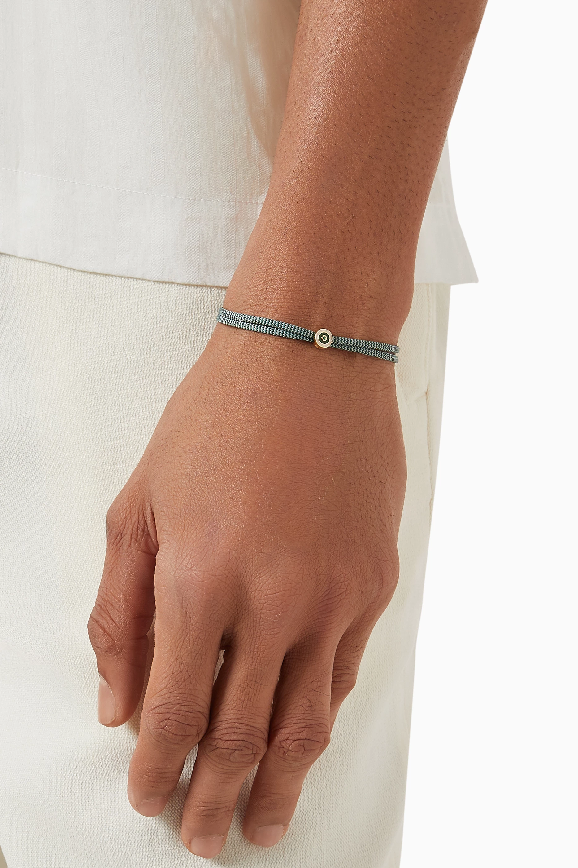 Buy Miansai Green Opus Chalcedony Metric Rope Bracelet in