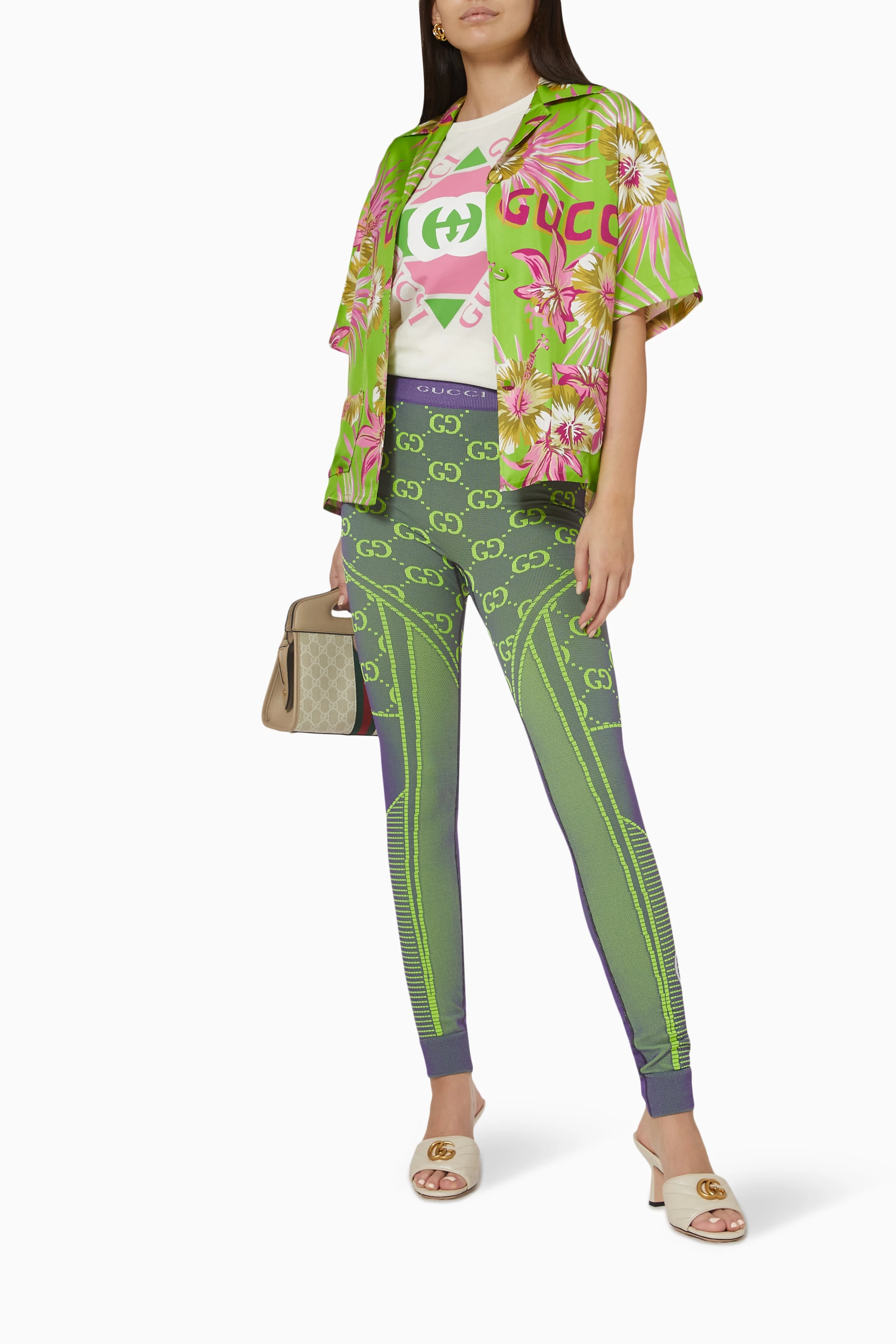 Buy Gucci Blue GG Monogram Leggings in Jacquard Jersey For Women Online Ounass UAE