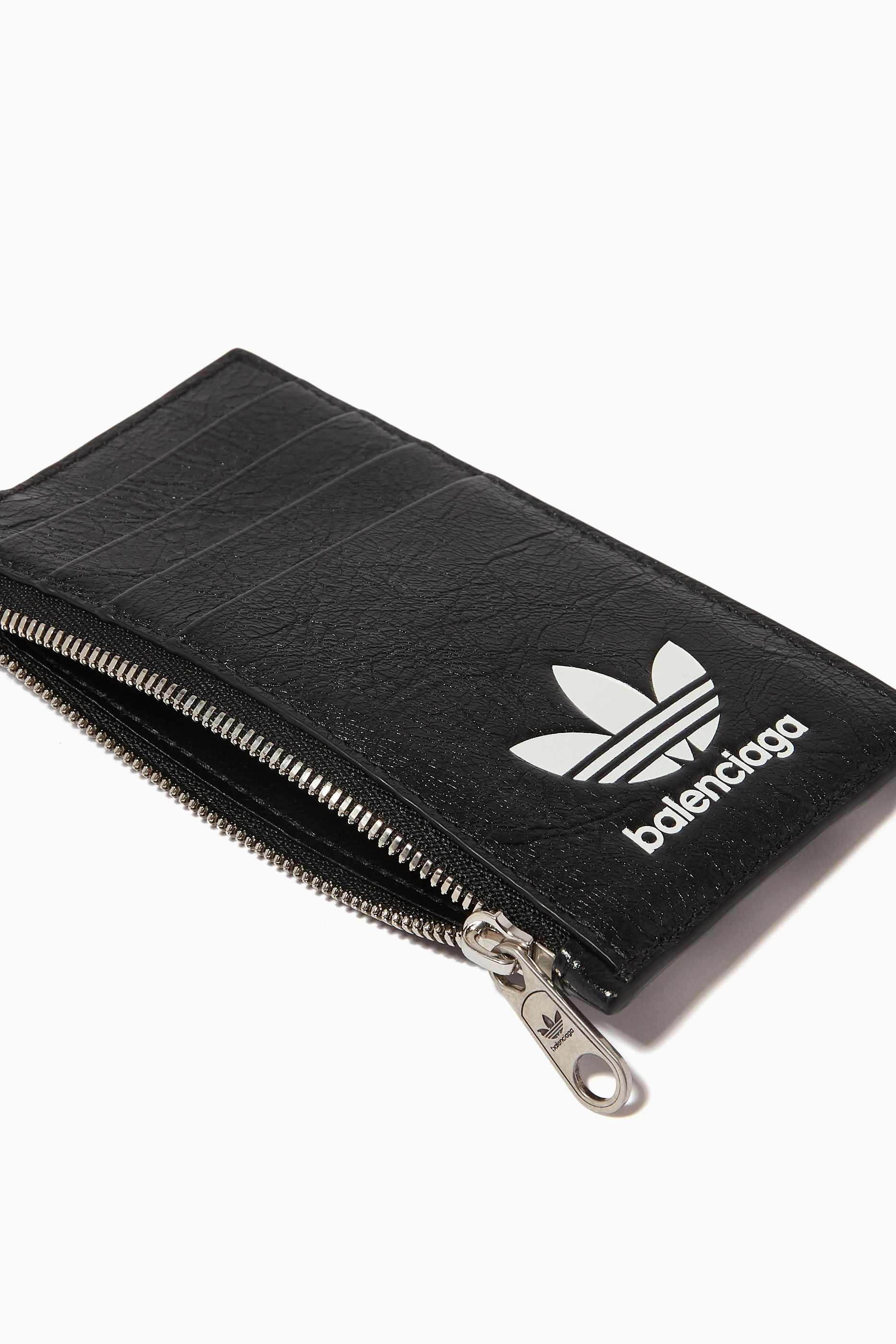 Buy Balenciaga Black x Adidas Card Case on Chain in Leather