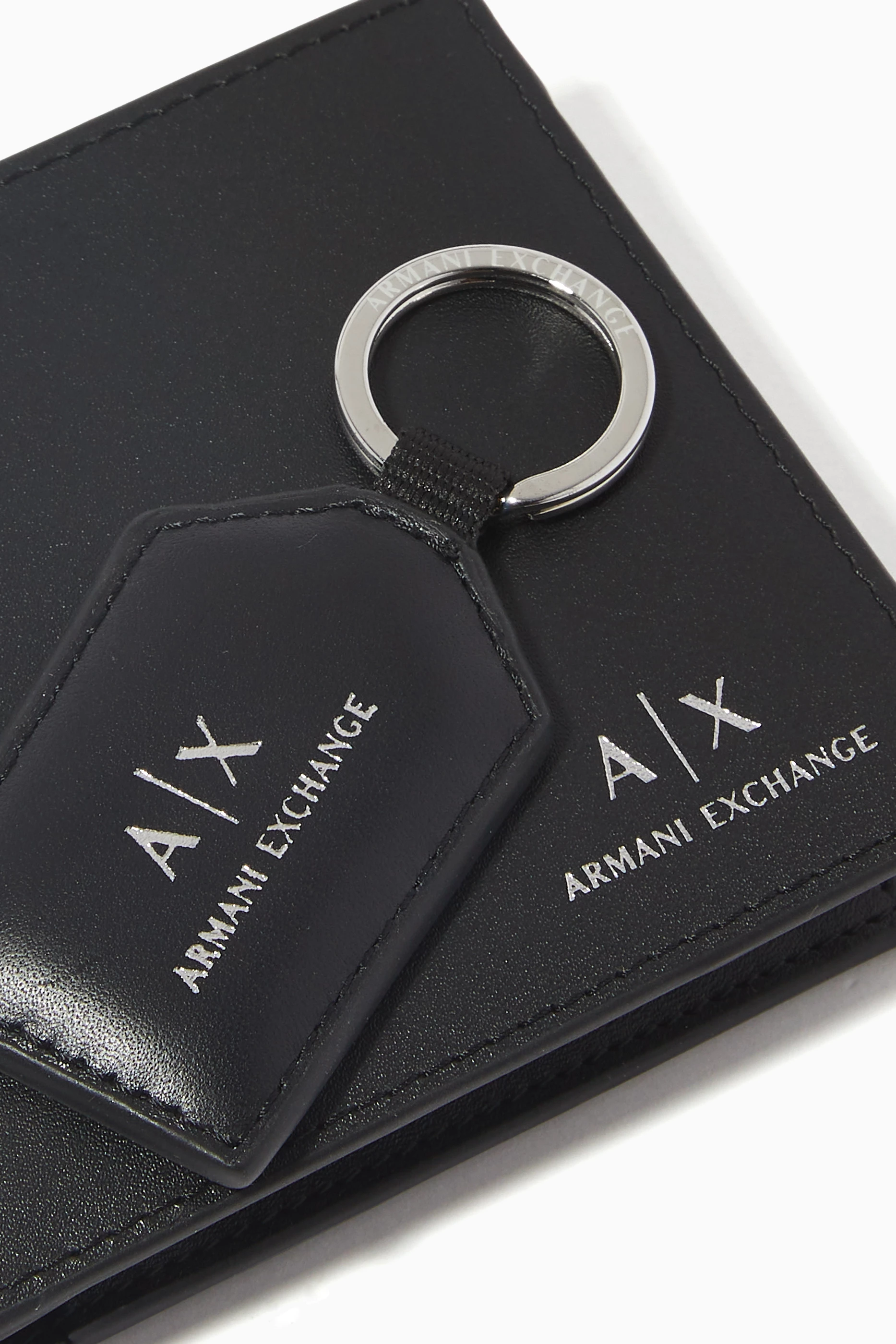 Buy Armani Exchange Black AX Wallet Keyring Set in Eco Leather For Men Online Ounass UAE