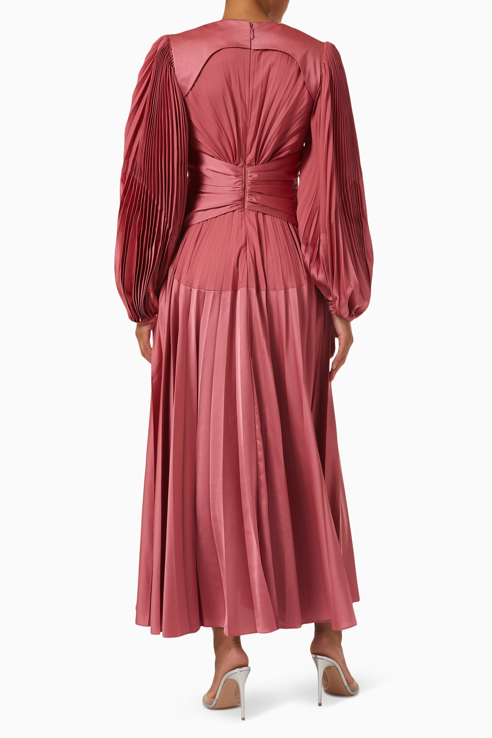 acler oakfield pleated maxi dress Buy Acler Pink Oakfield Pleated Maxi Dress For Women Online