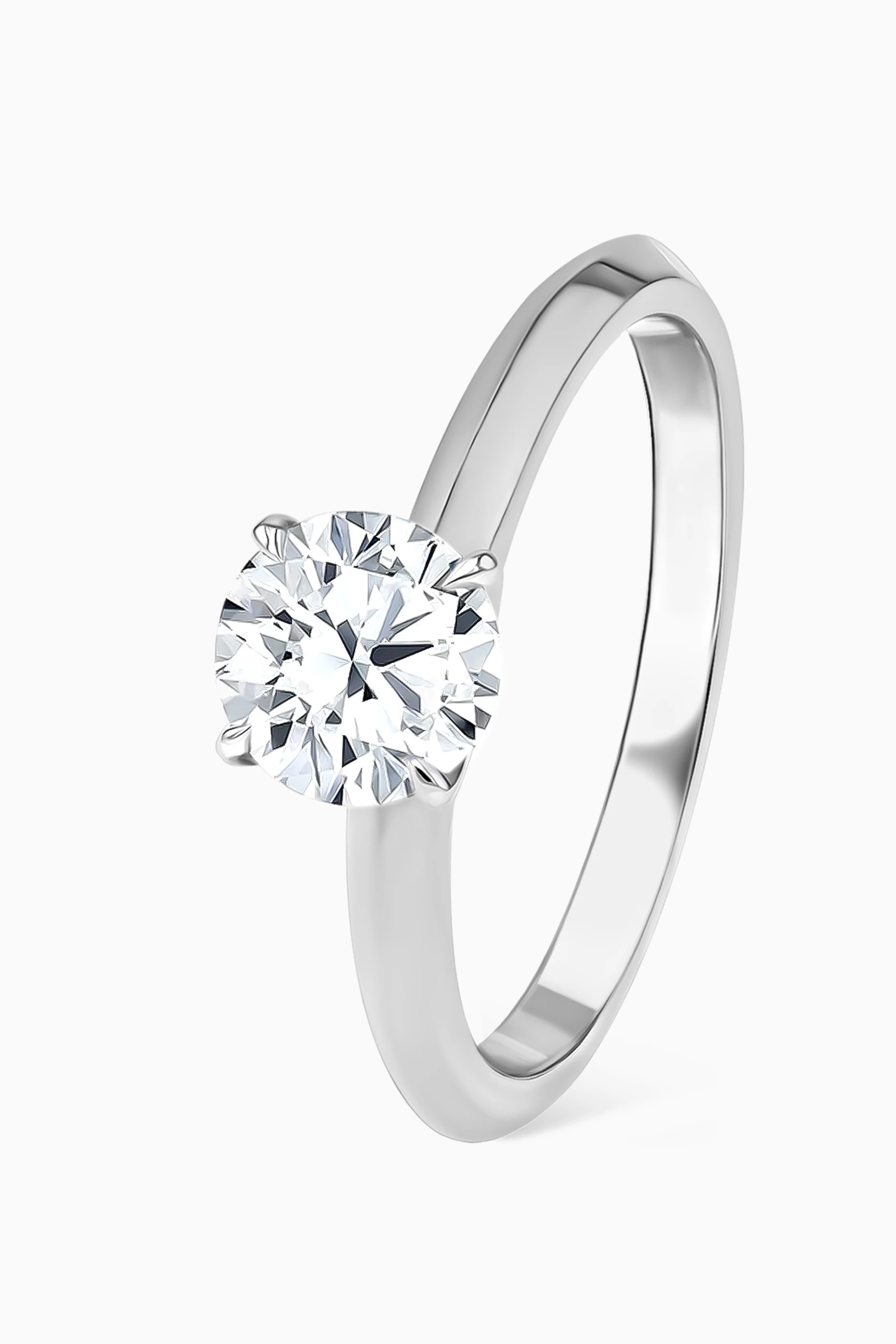 Buy Damas White Gaia Solitaire Diamond Ring in 18kt White Gold For