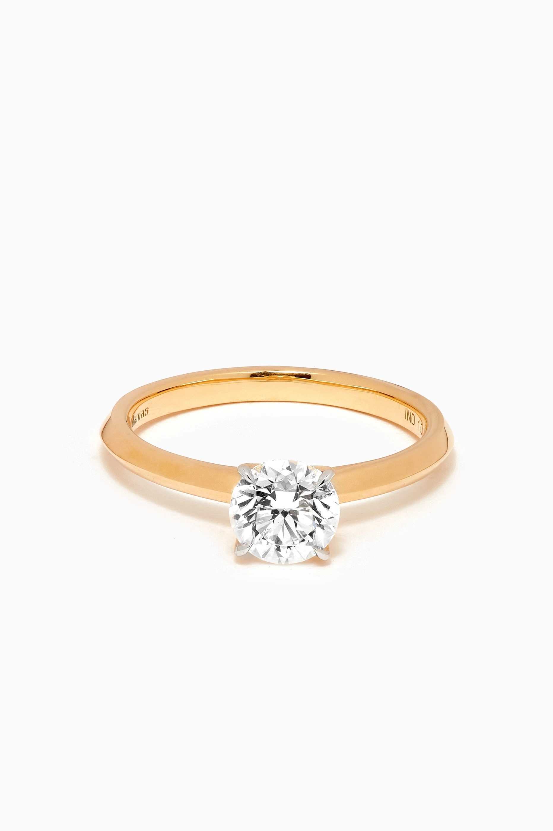 Buy Damas Yellow Gaia Solitaire Diamond Ring in 18kt Gold For