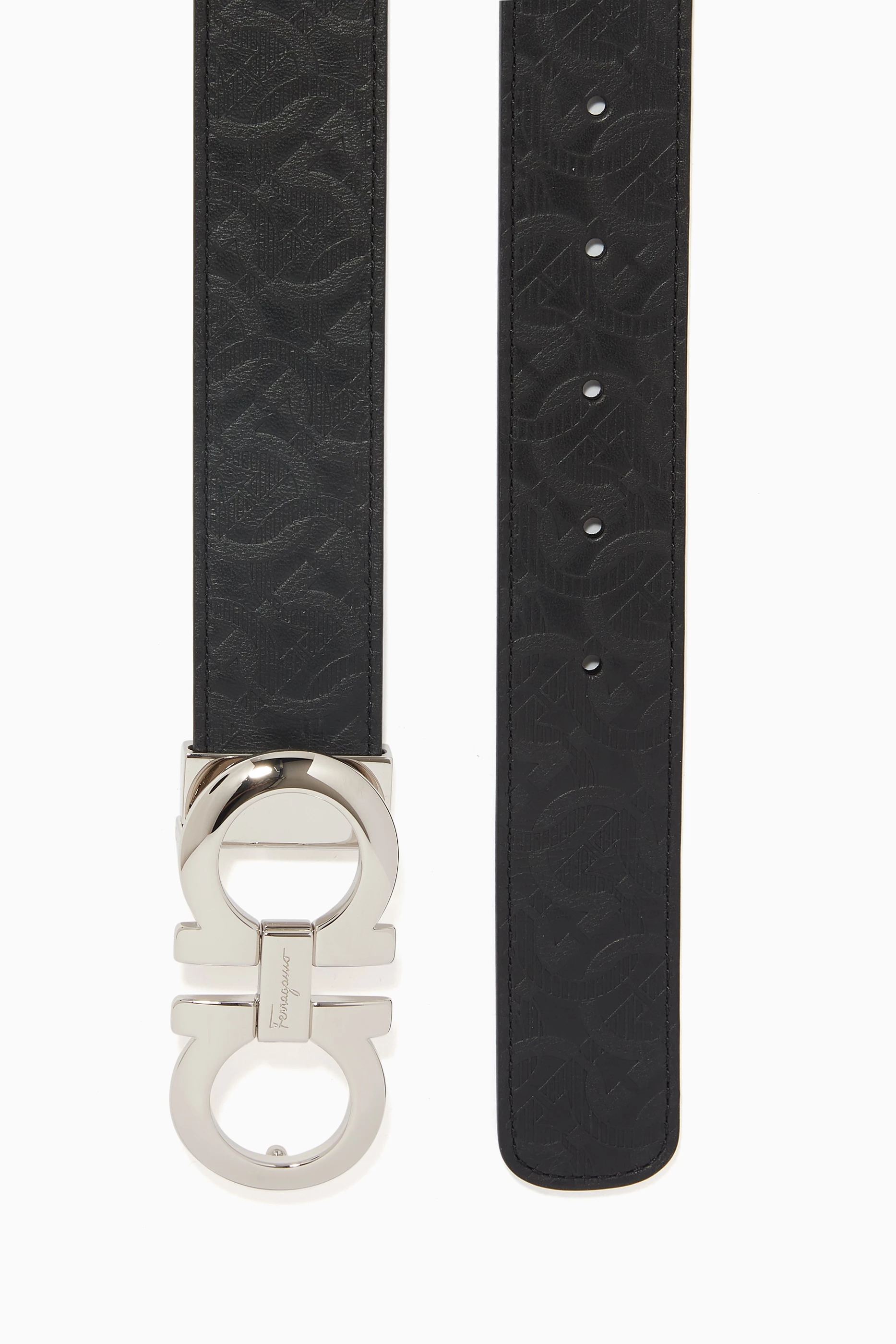 Buy Ferragamo Black Gancini Reversible Belt in Leather For Men Online Ounass UAE