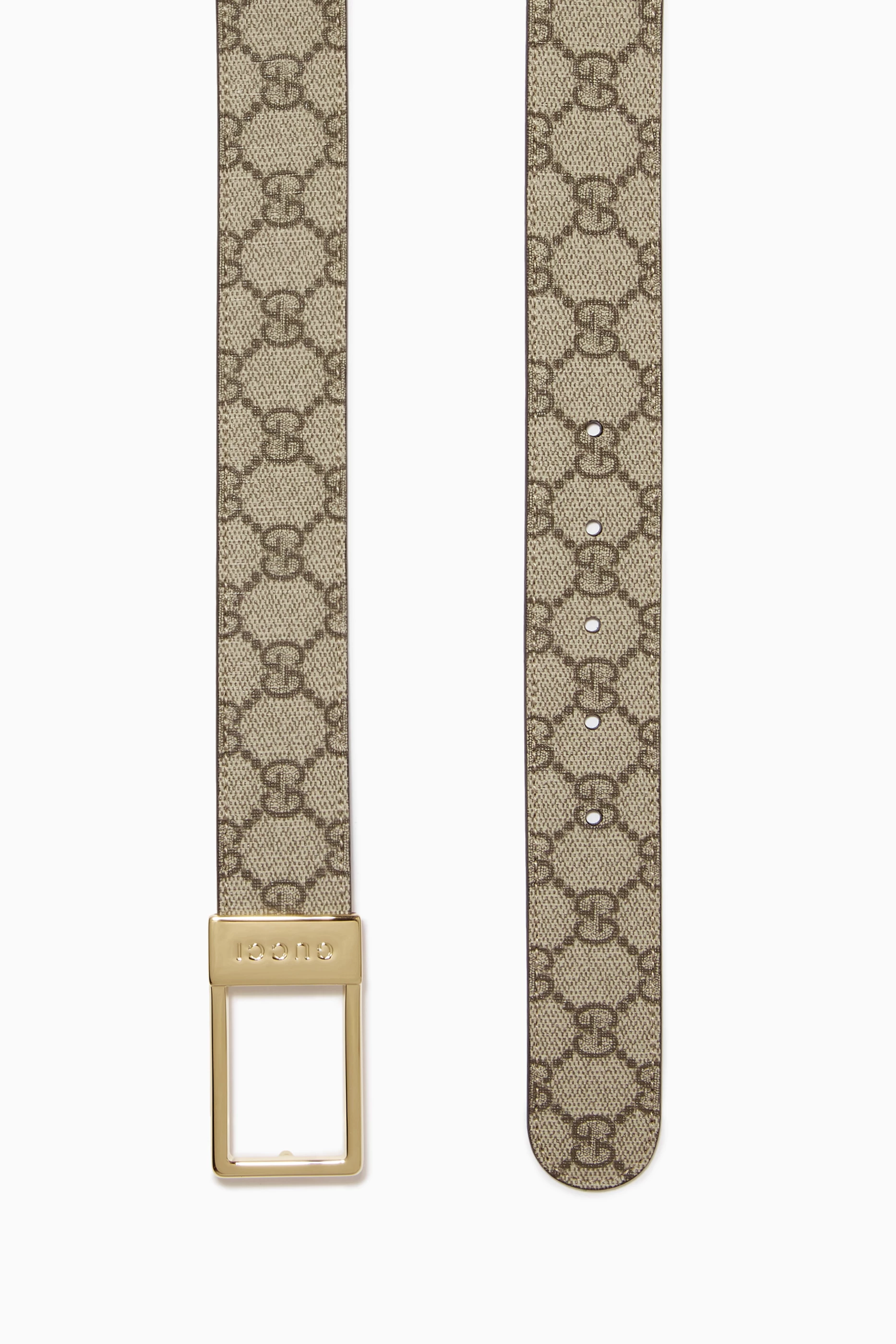 Gucci supreme belt gold buckle 2025