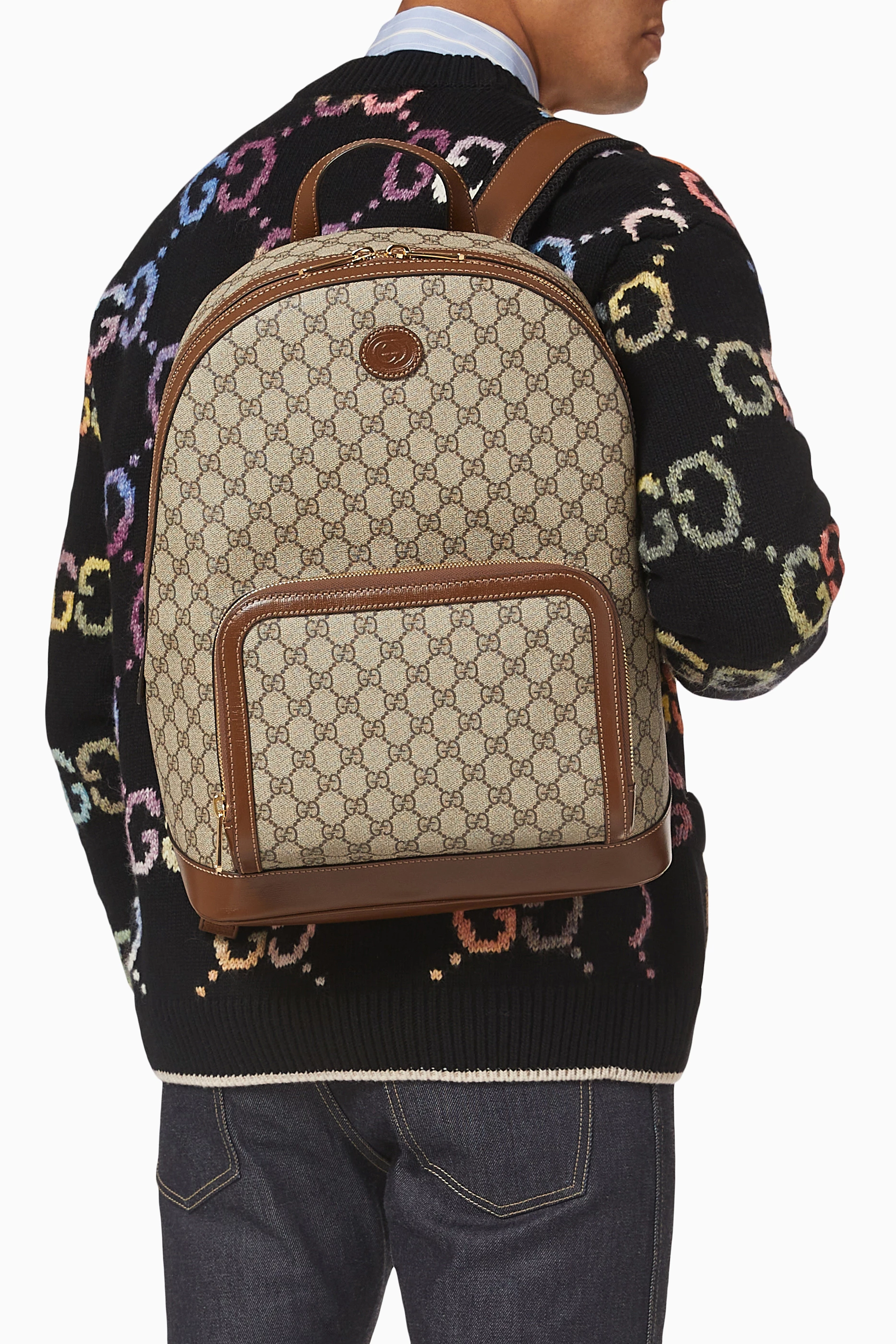 Buy Gucci Brown Backpack in Canvas For Men Online Ounass UAE