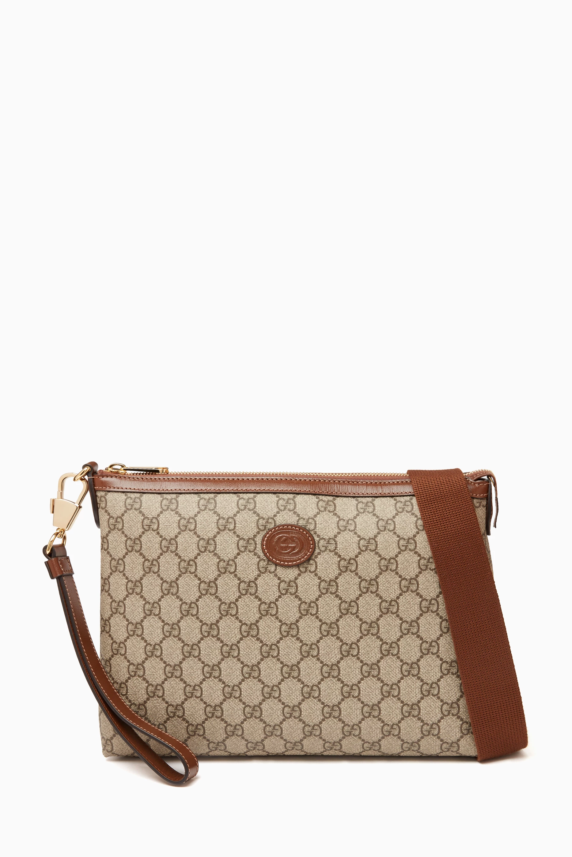 Buy Gucci Brown GG Supreme print Messenger Bag in Canvas Leather For Men Online Ounass UAE