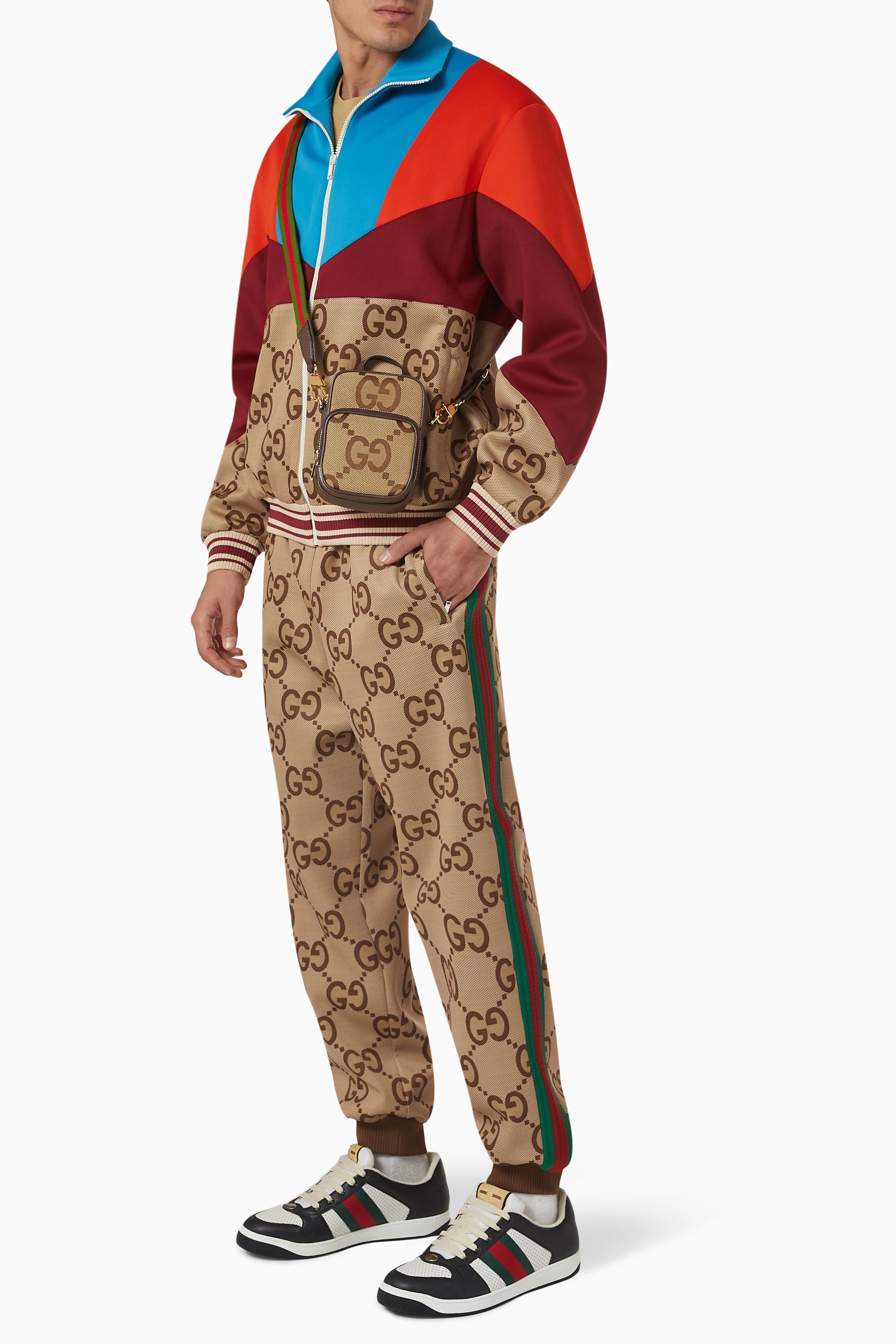 Buy Gucci Neutral Jumbo GG Jogging Pants in Nylon Stretch For Men Online Ounass UAE