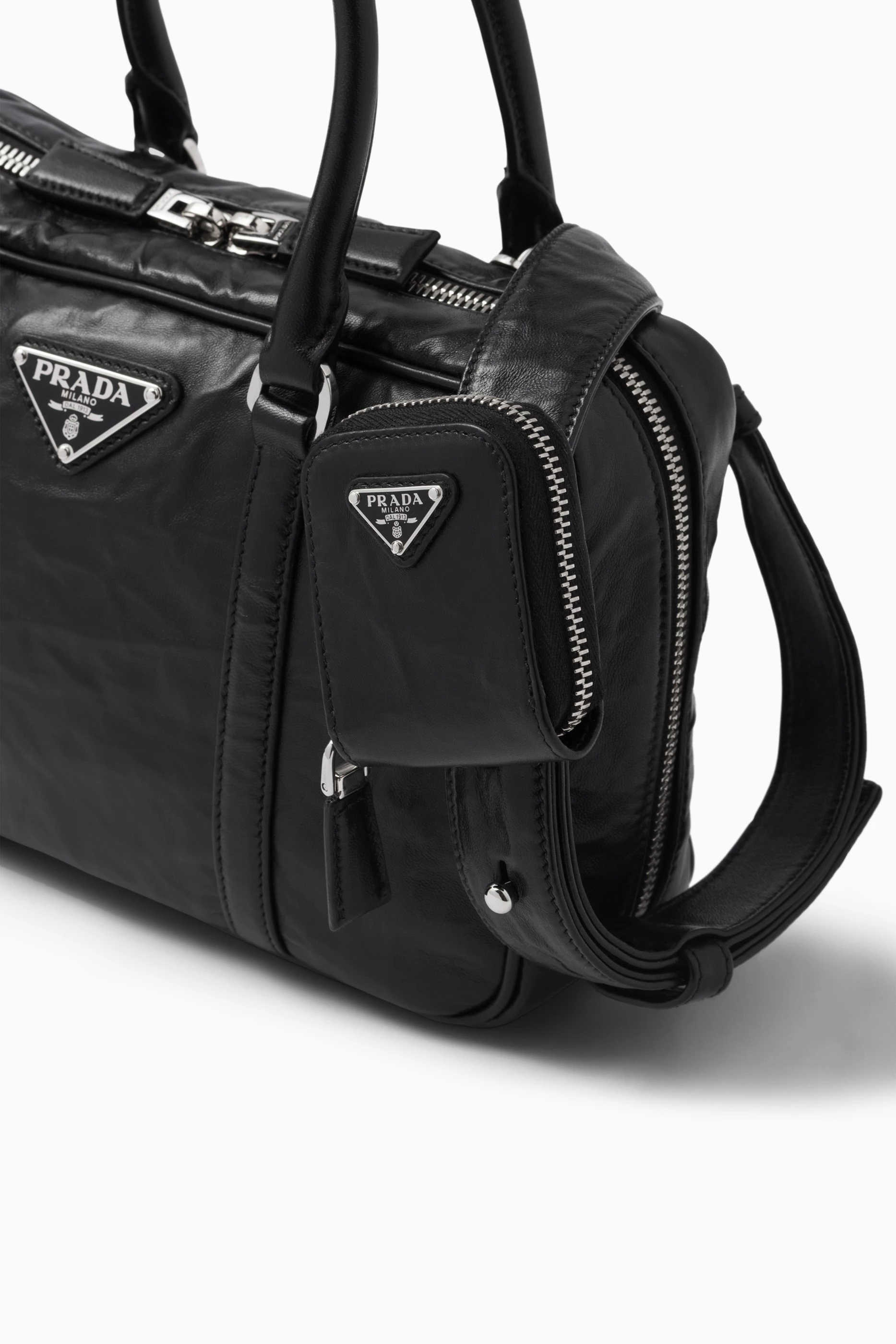 Buy Prada Black Small Top handle Bag in Antique Nappa For Women Online Ounass UAE