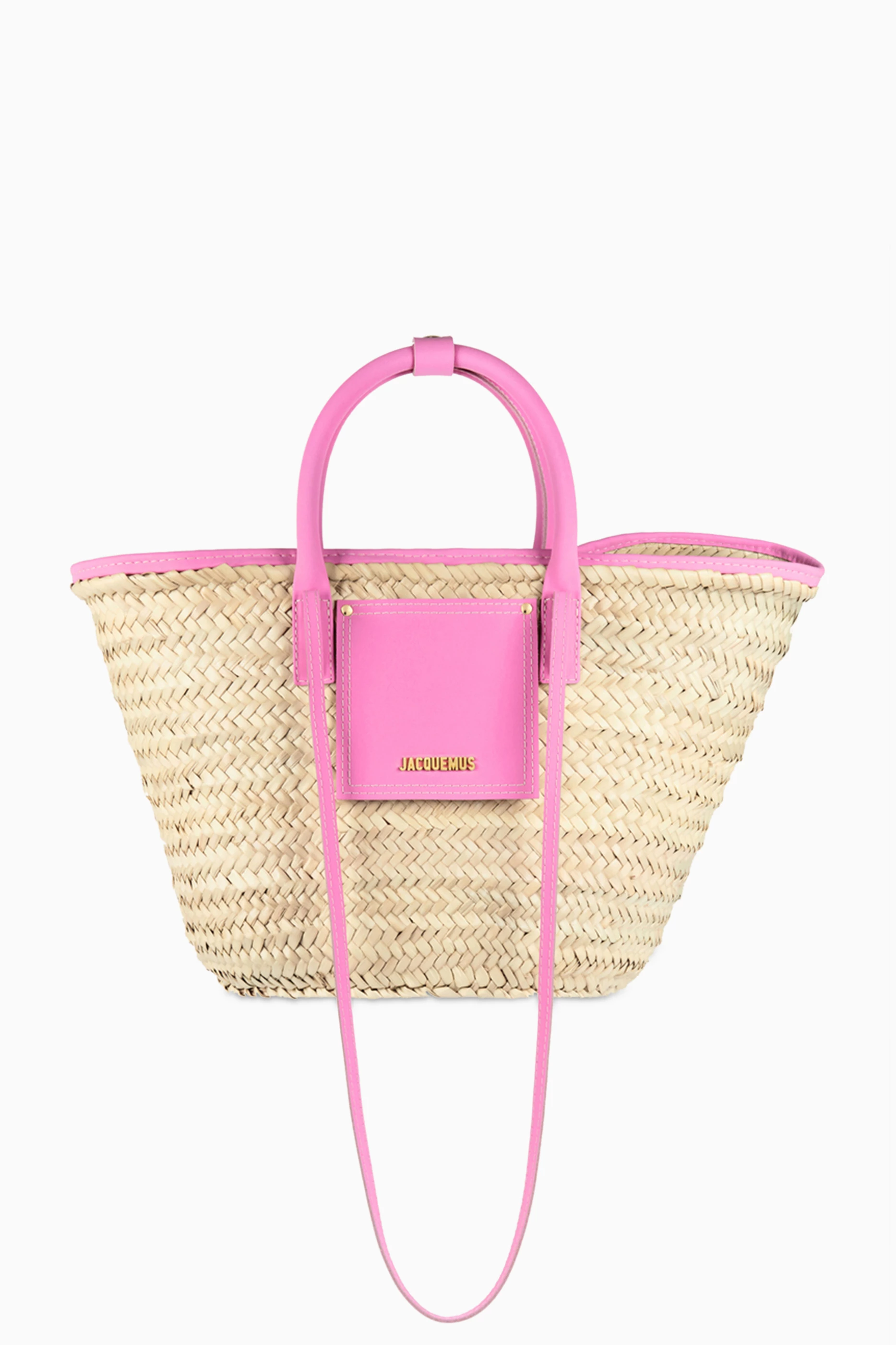 Jacquemus straw bag pink deals