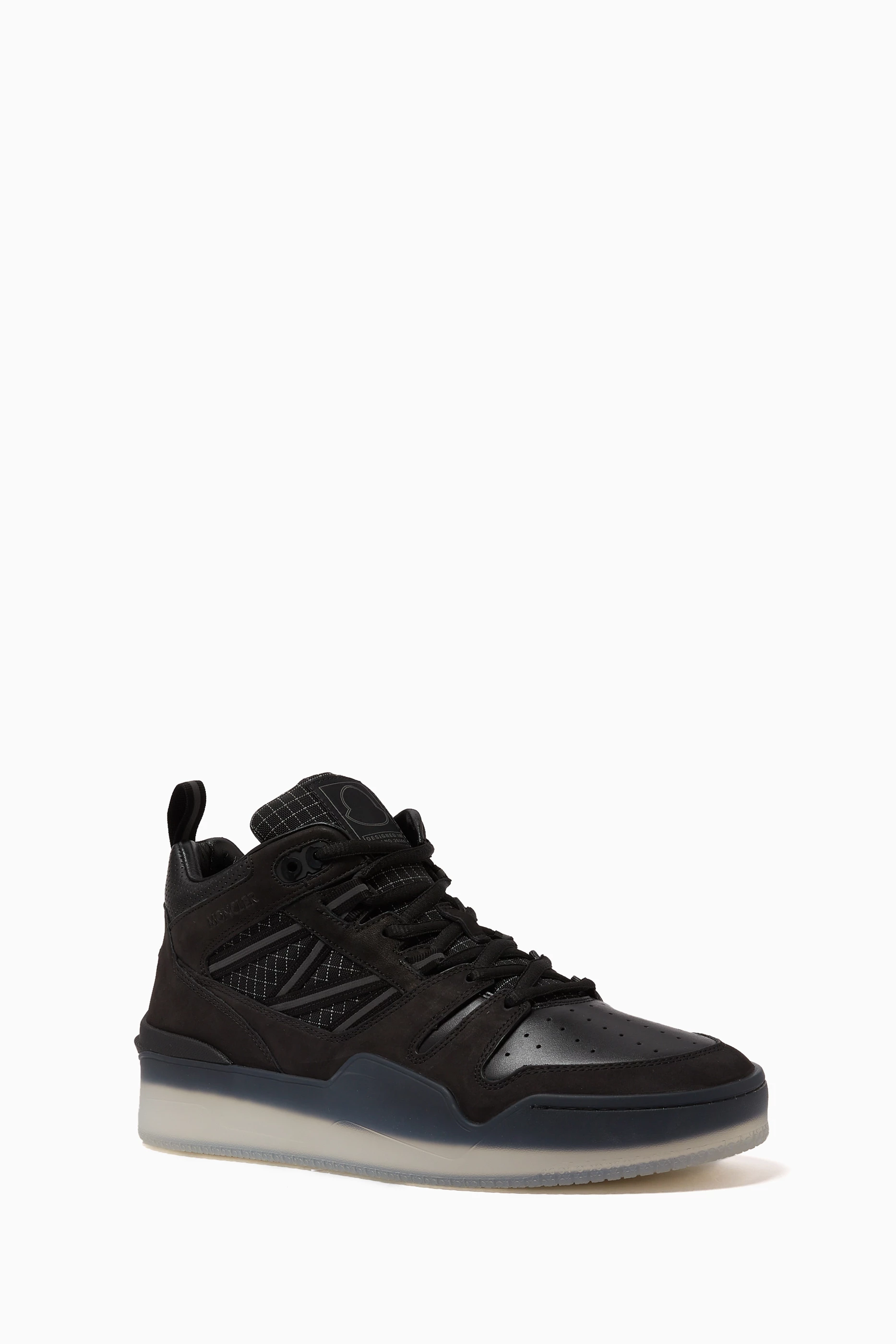 Buy Moncler Black Pivot High Top Sneakers in Leather For Men Online Ounass UAE