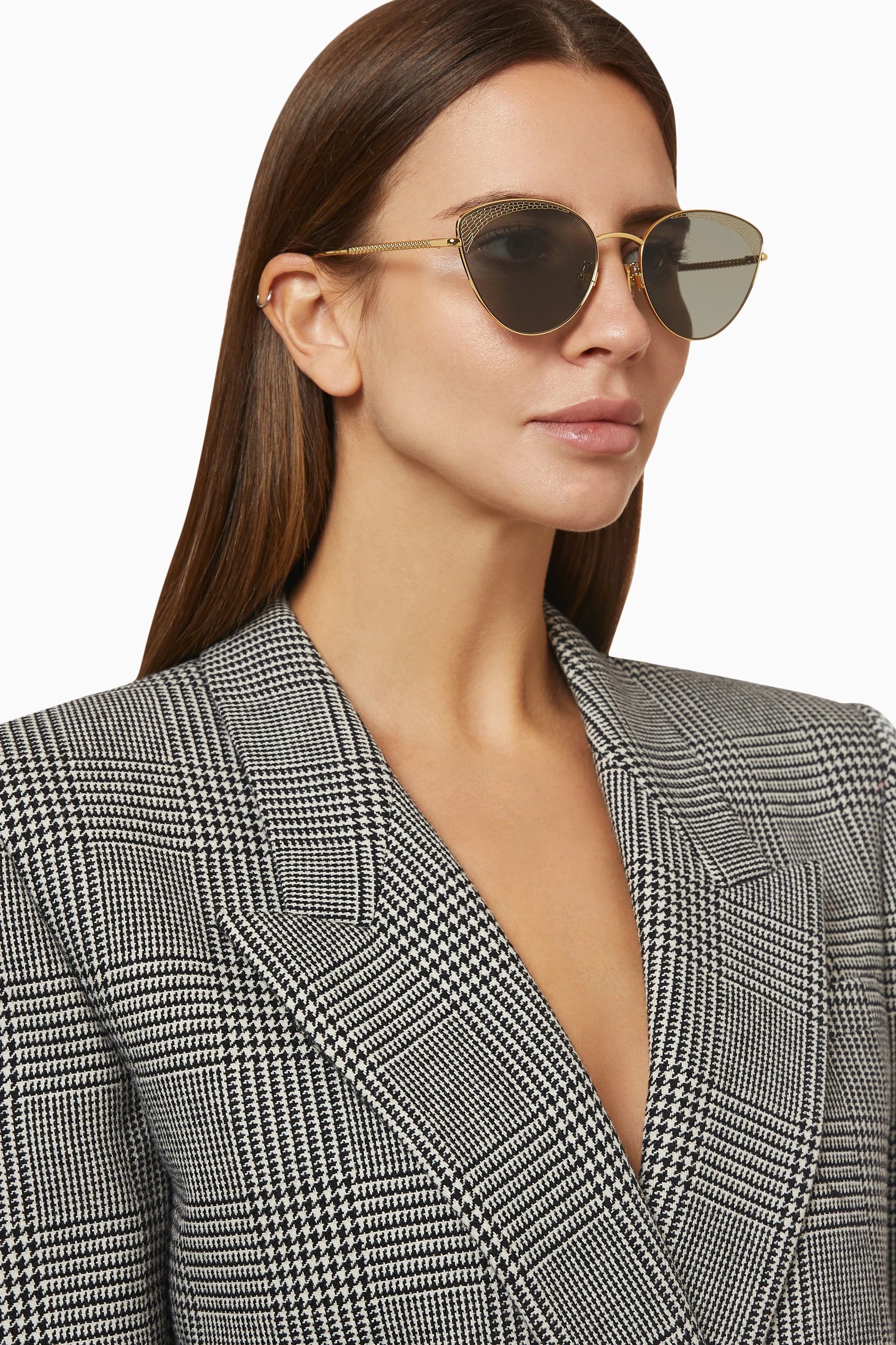 Boucheron NWT Embellished Cat Eye Sunglasses BC0140S 001 Black/Gold Boucheron Sunglasses – Online Sale UK main image 2