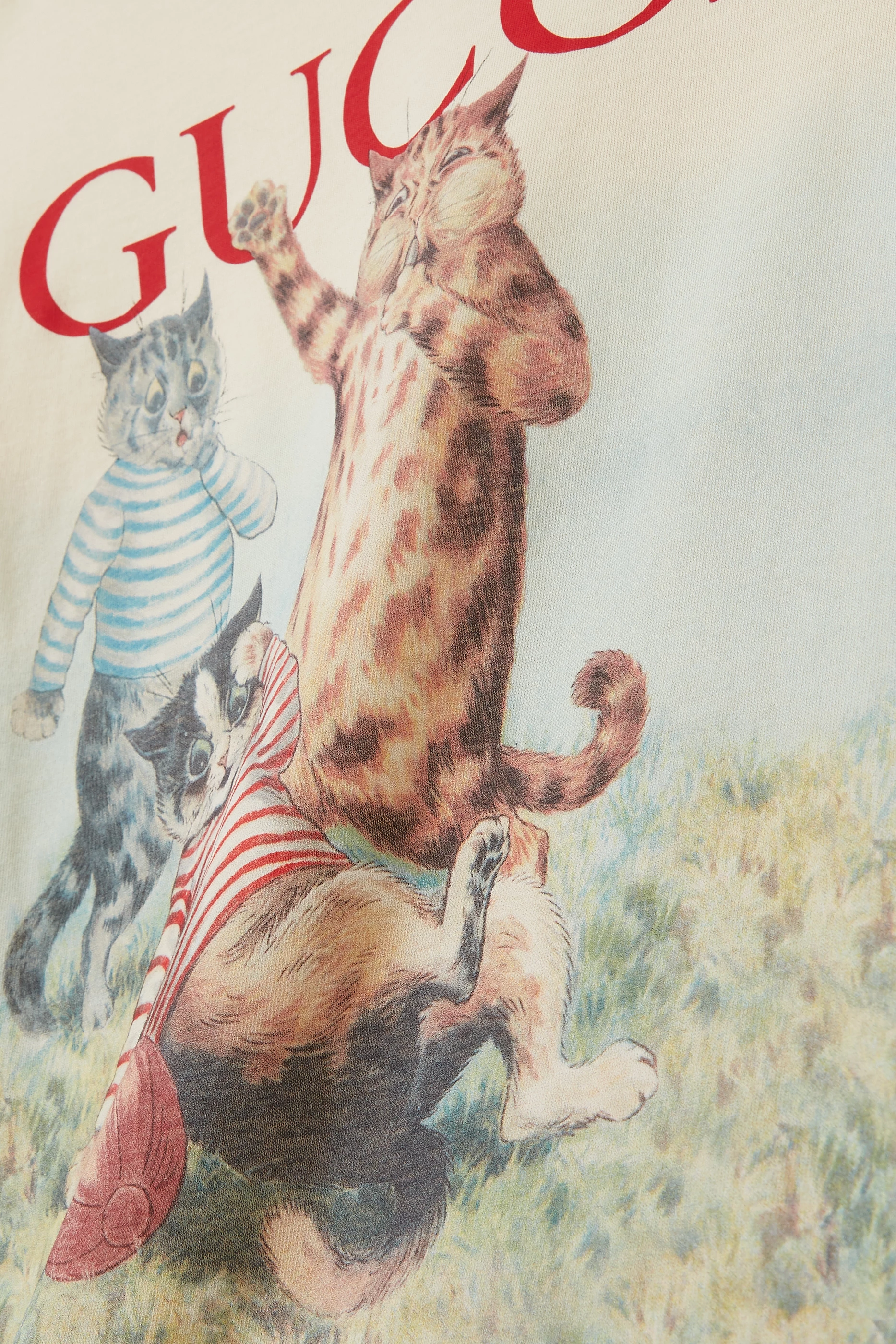 Buy Gucci Neutral Cat Print T shirt in Cotton For Boys Online Ounass UAE