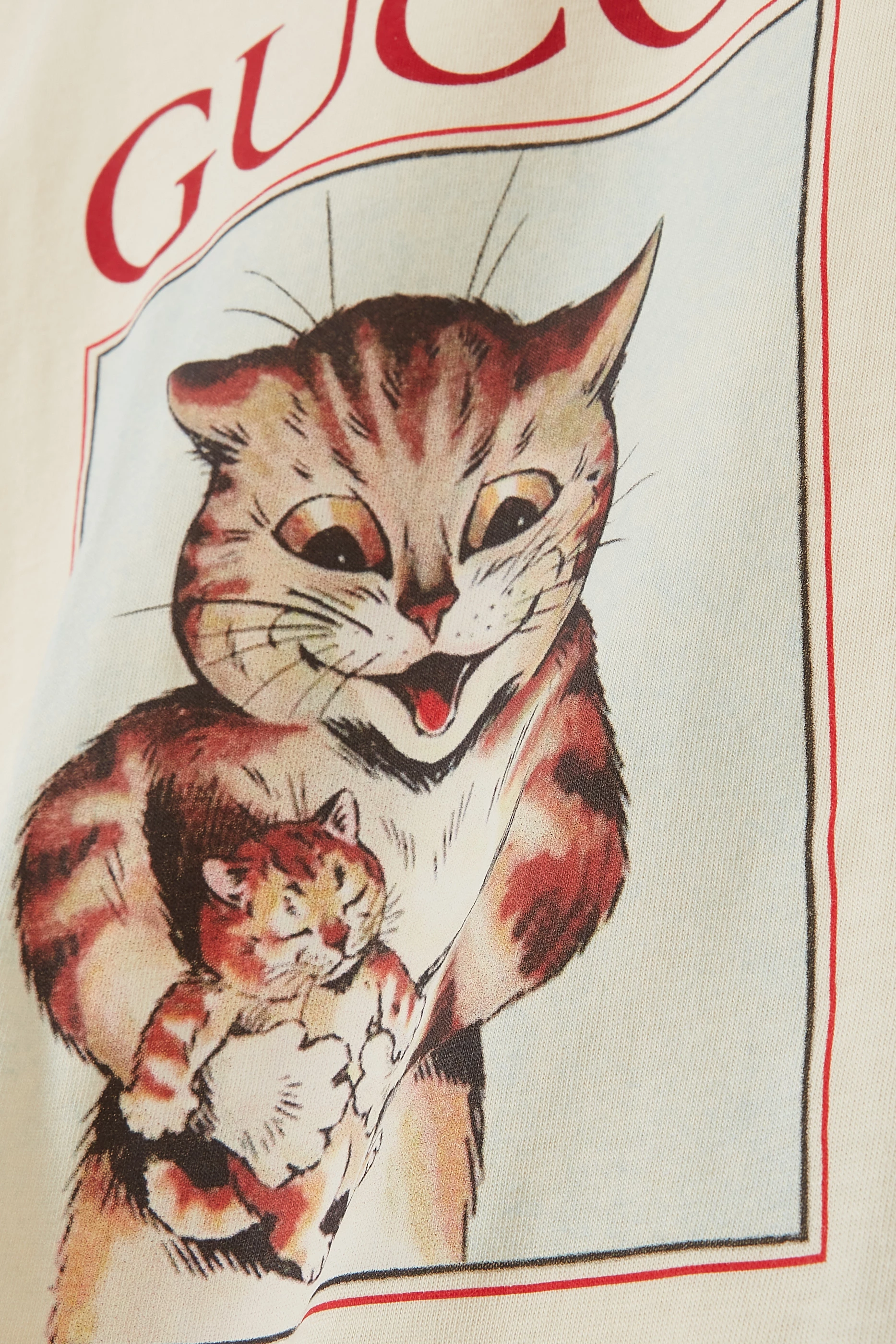 Buy Gucci Neutral Cat Print T shirt in Cotton For UNISEX Online Ounass UAE