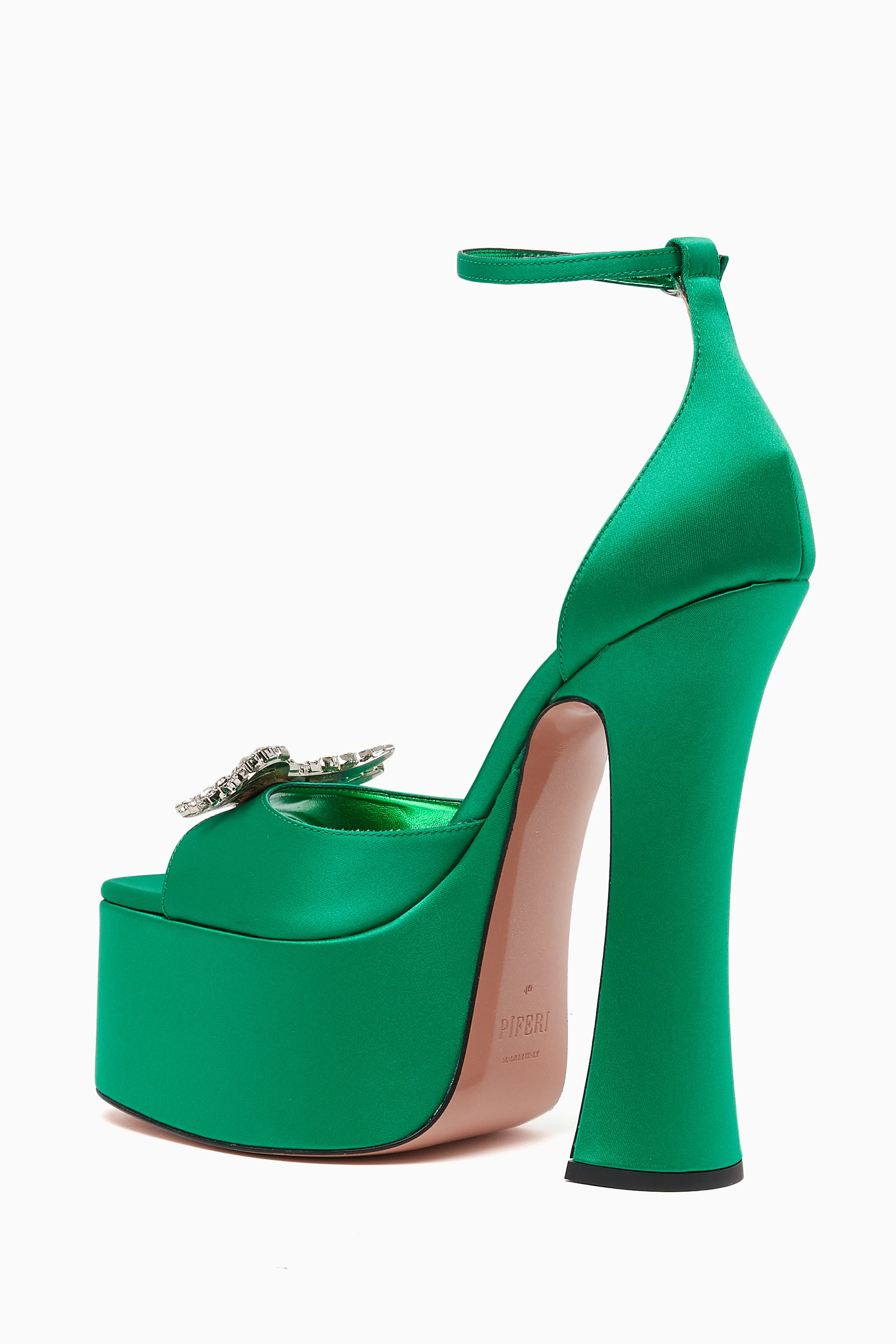 Emerald green platform heels store