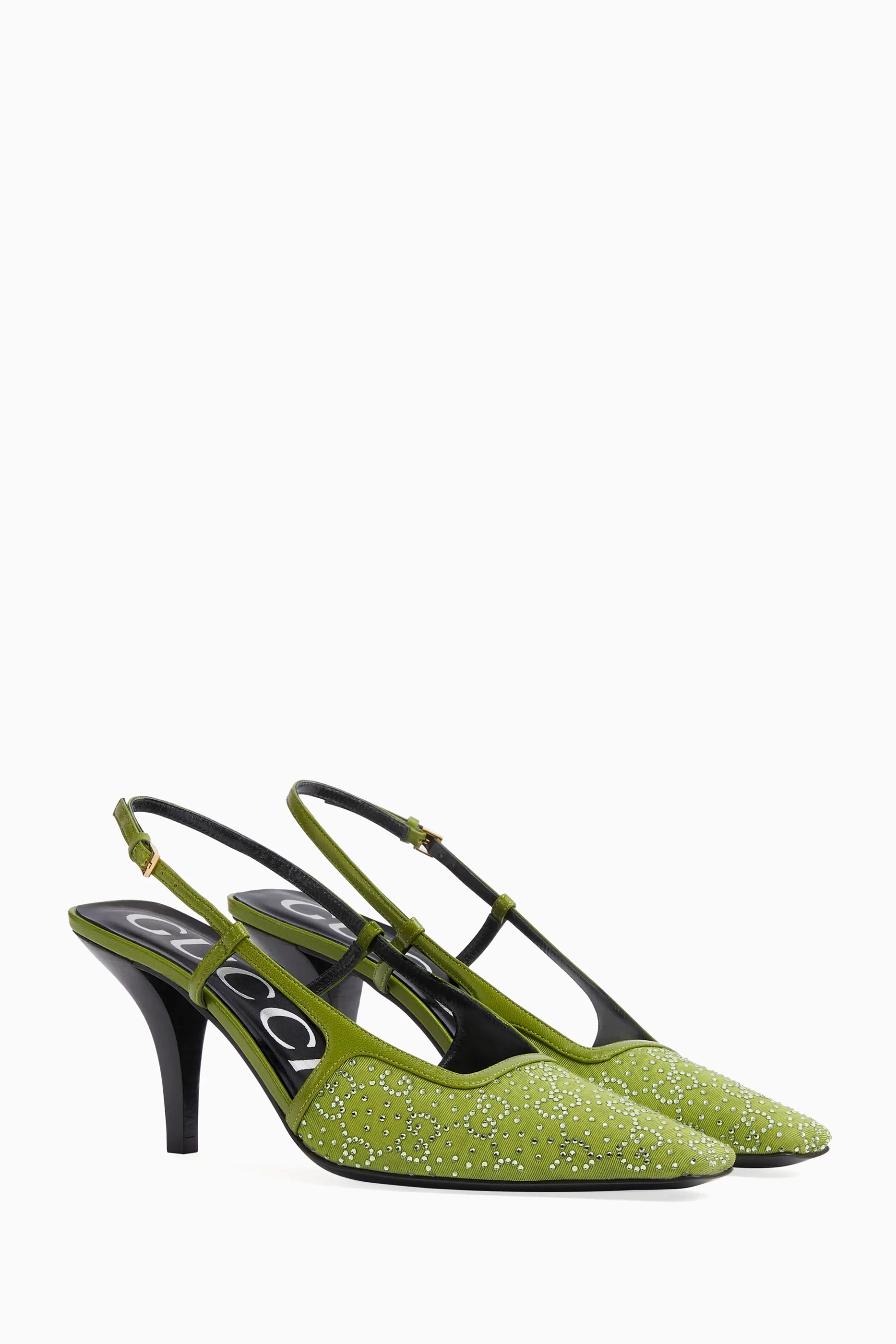 Buy Gucci Green Tom 75 GG Slingback Pumps in Moire For Women Online Ounass UAE