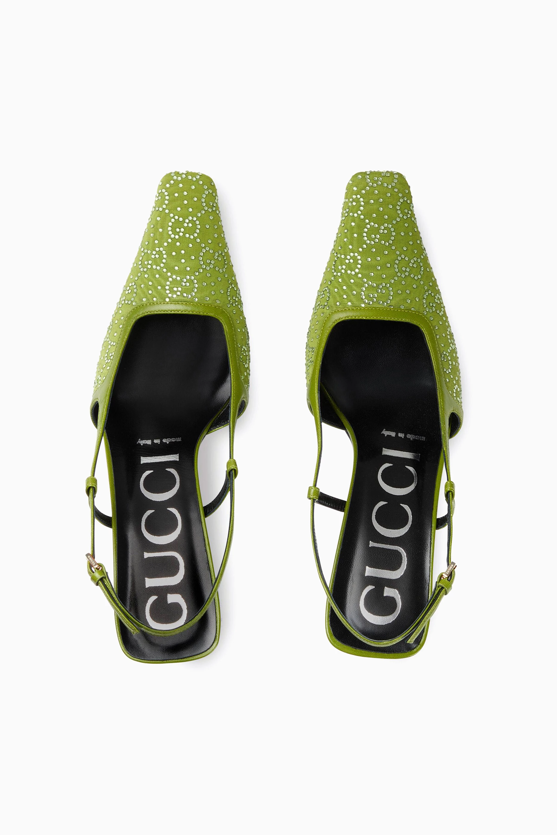 【GUCCI】gucci tom pump ld32 GUCCI Tom GG Crystal-Embellished Faille Slingback Pumps in