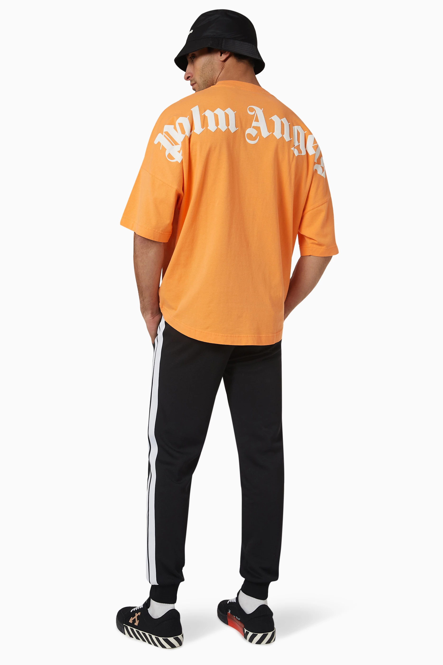 Buy Palm Angels Orange Classic Logo T-shirt in Cotton Jersey For 