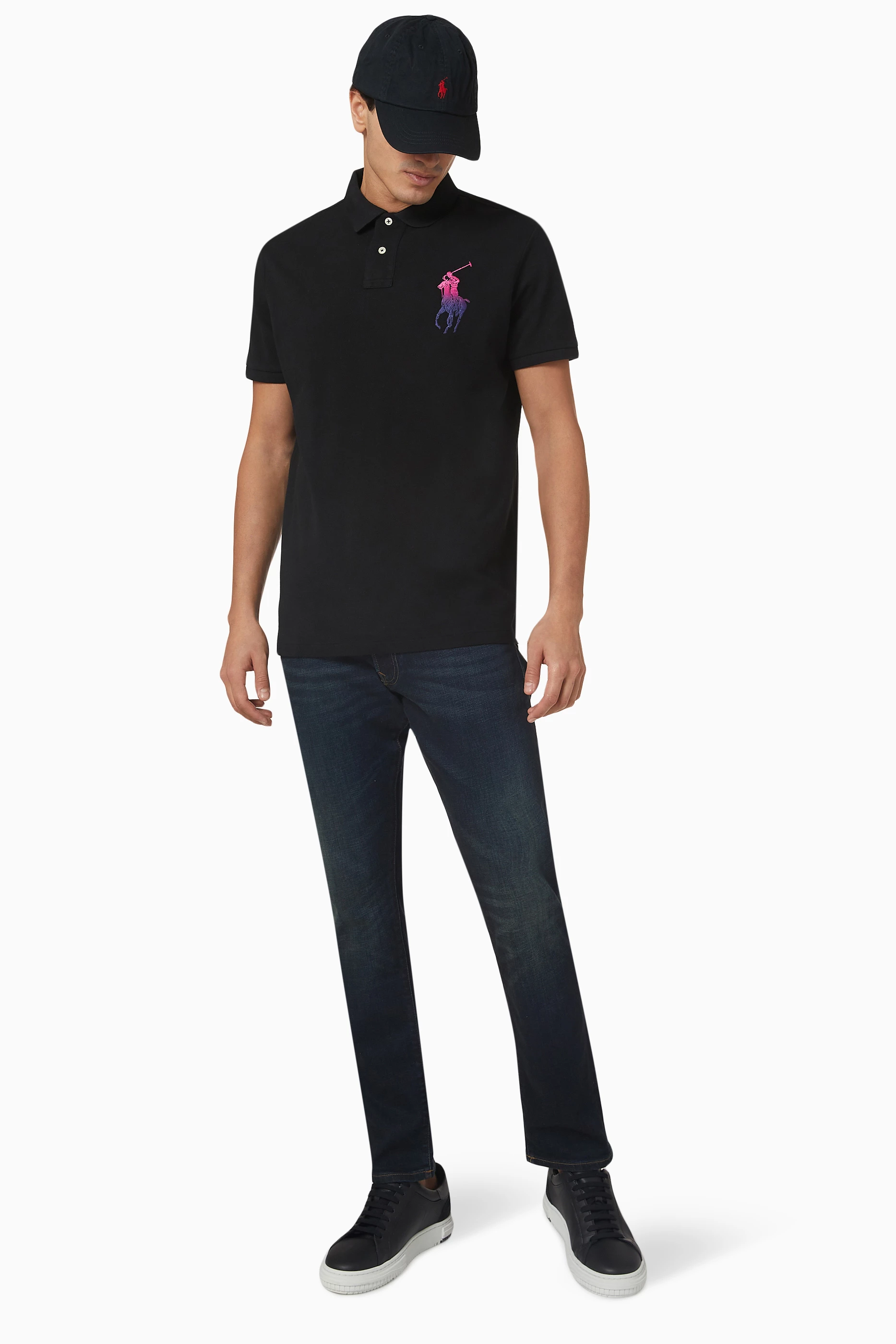 Buy Polo Ralph Lauren Black Polo Shirt in Cotton Piqué For Men