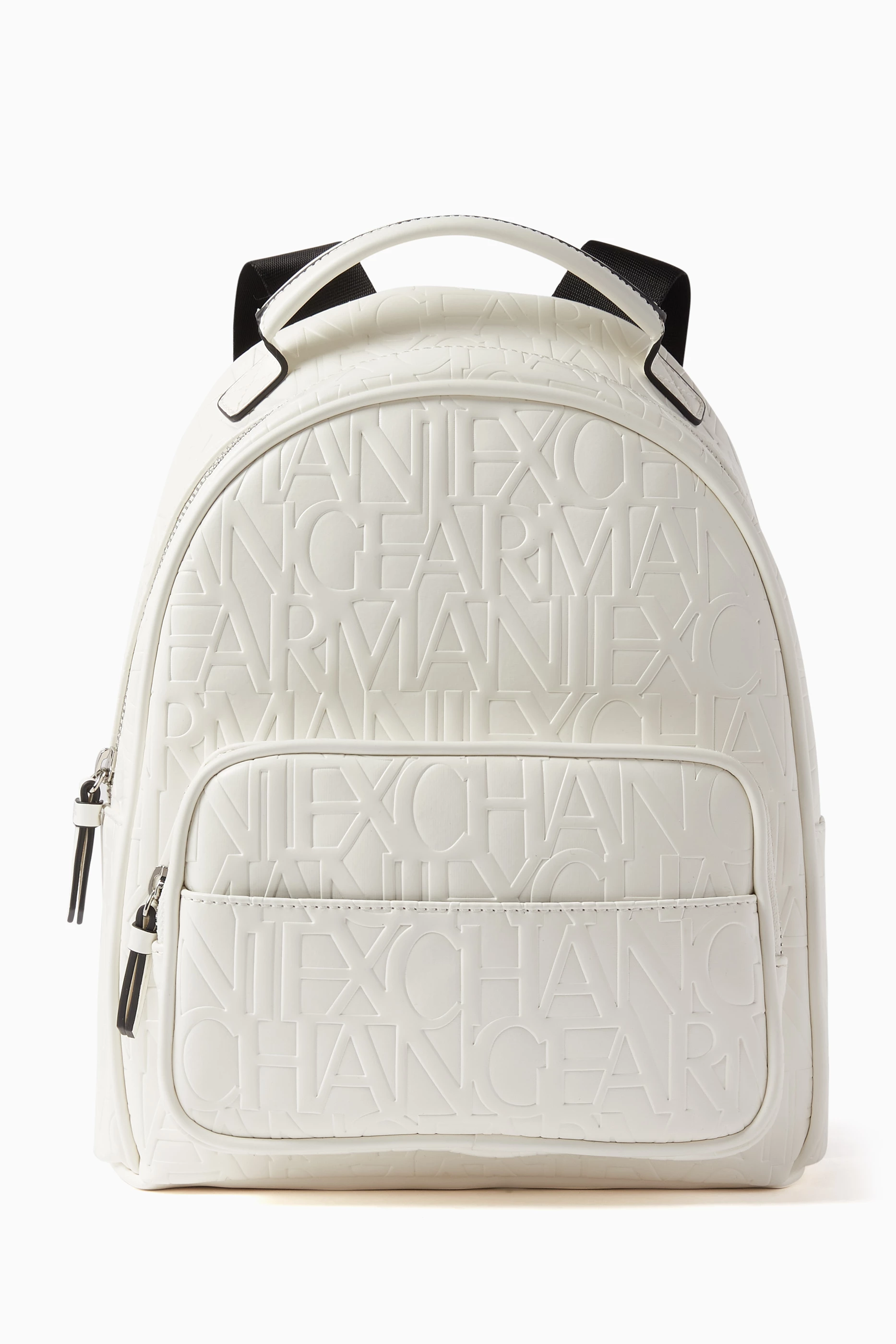 Buy Armani Exchange White Backpack in AX Embossed Faux Leather For Women Online Ounass UAE