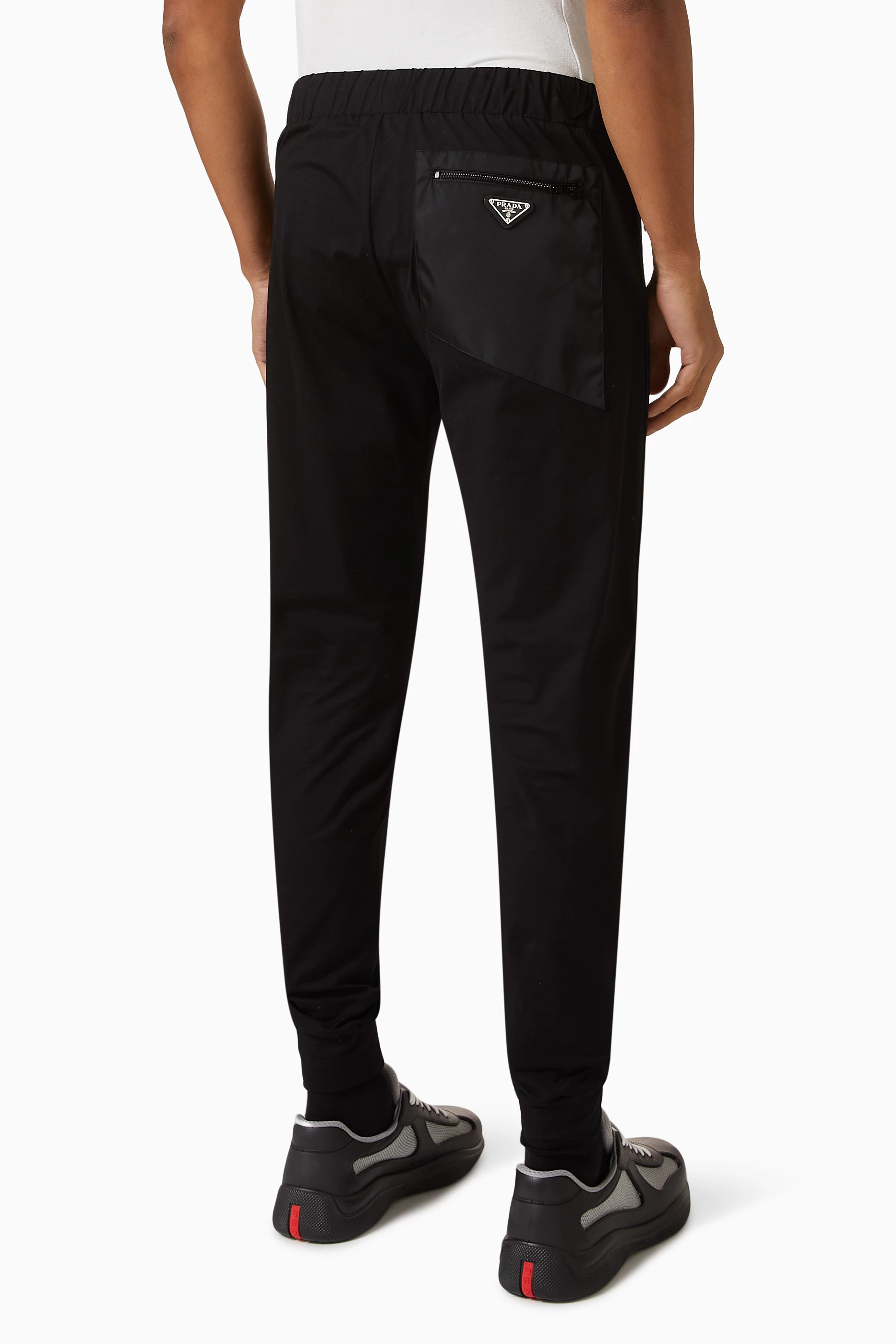 Buy Prada Black Sweatpants in Cotton Re Nylon For Men Online Ounass UAE