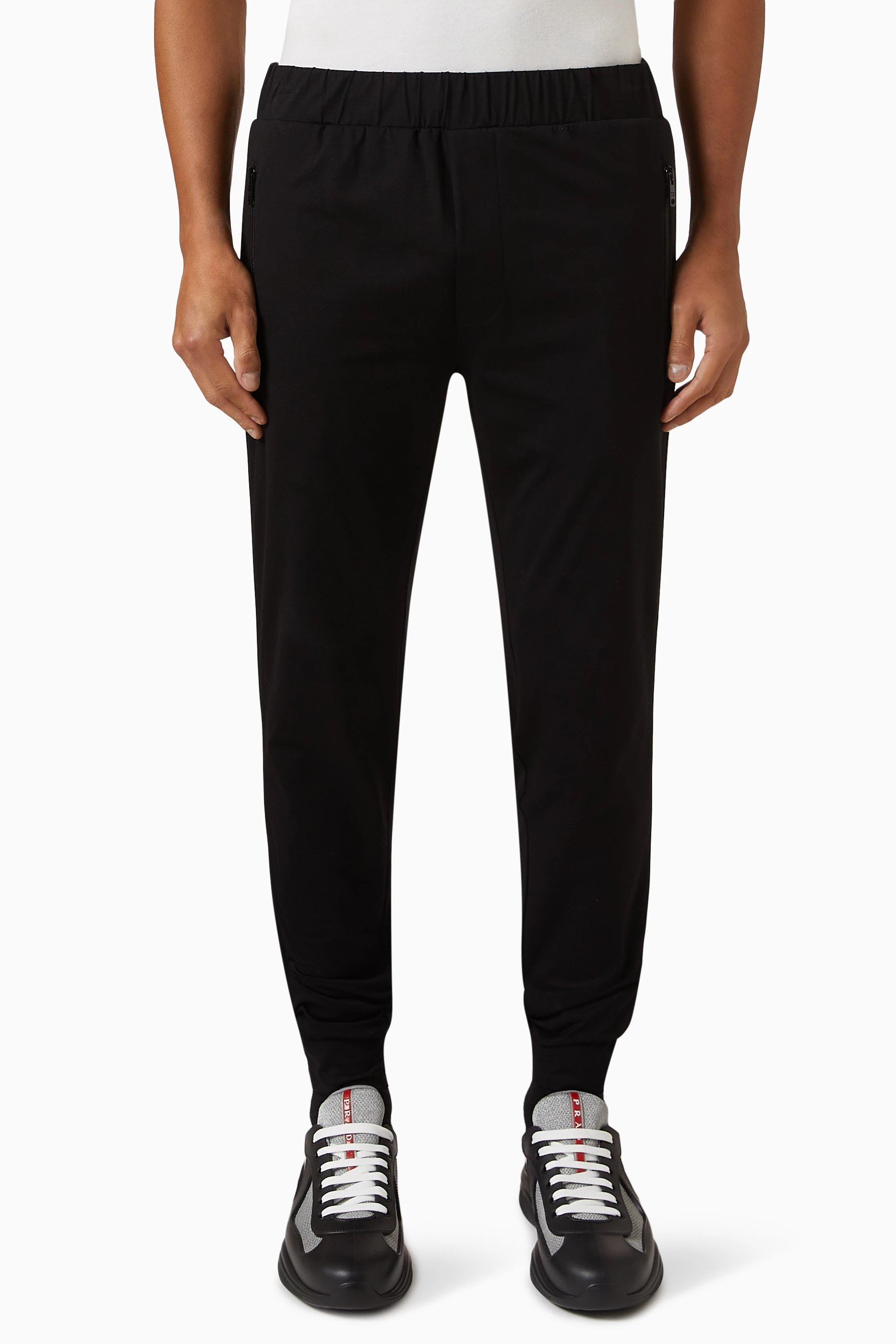Buy Prada Black Sweatpants in Cotton Re Nylon For Men Online Ounass UAE