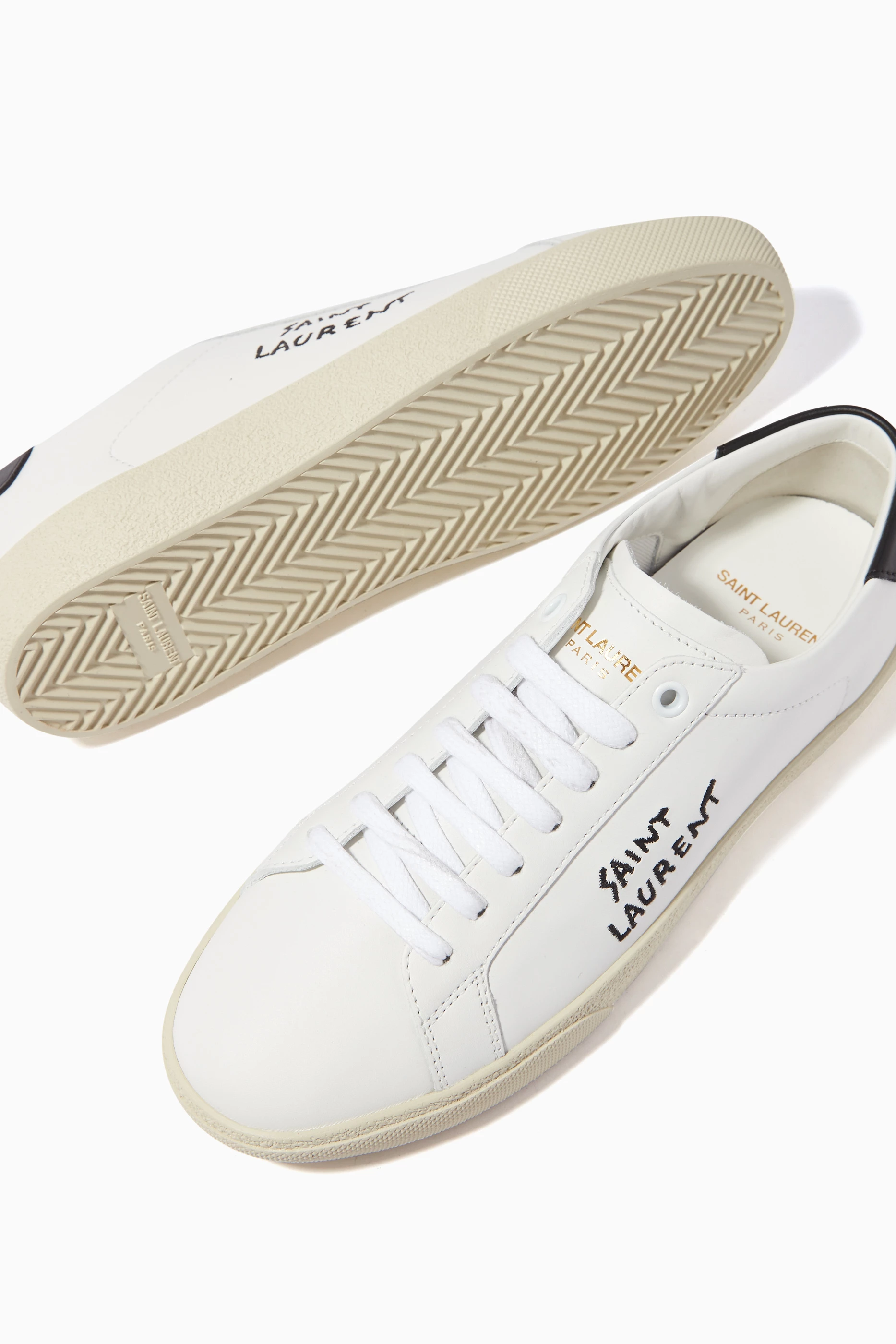 Buy SAINT LAURENT White Court Classic SL 06 Sneakers in Leather For Women Online Ounass UAE
