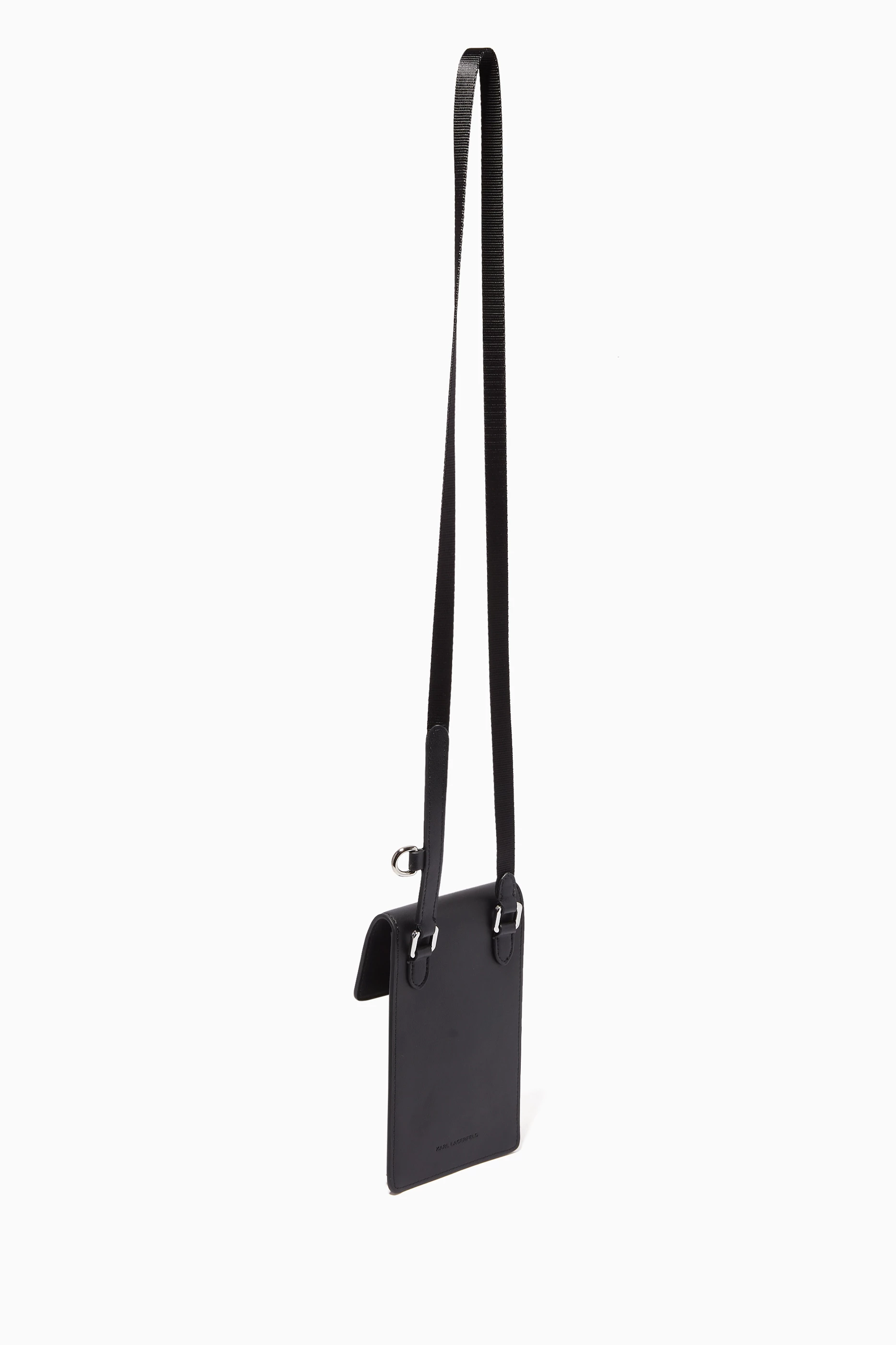 Buy KARL LAGERFELD Black K/Ikonik 2.0 Phone Pouch in Leather