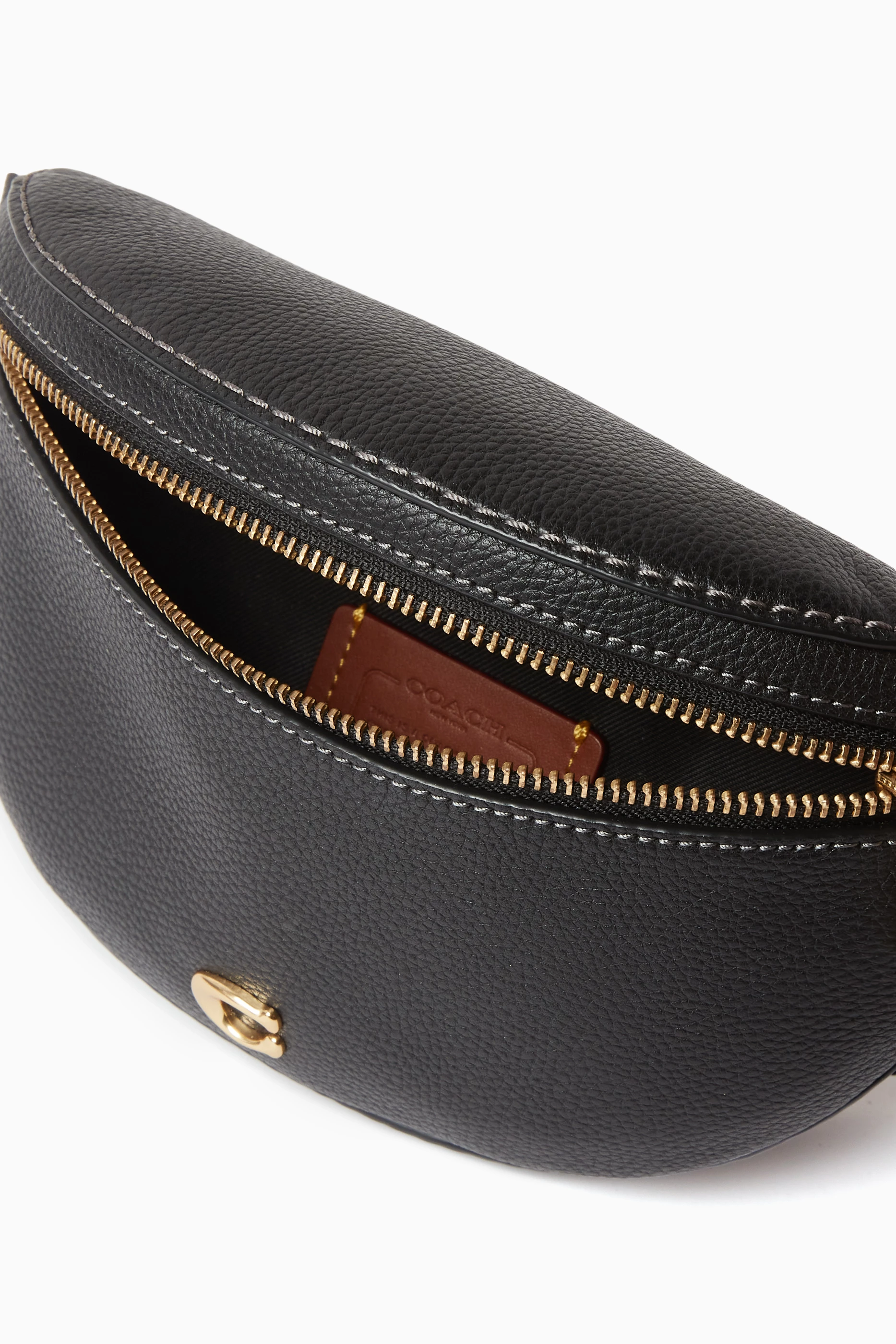 Buy Coach Black Bethany Belt Bag in Pebbled Leather For Women